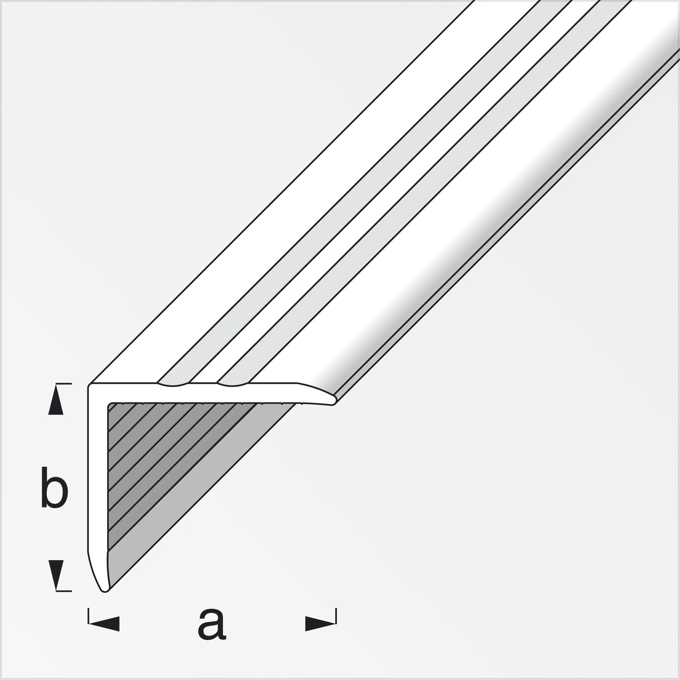 alfer Treppenprofil 1 m, 25 x 21 mm PVC (Kunststoff) glatt schwarz