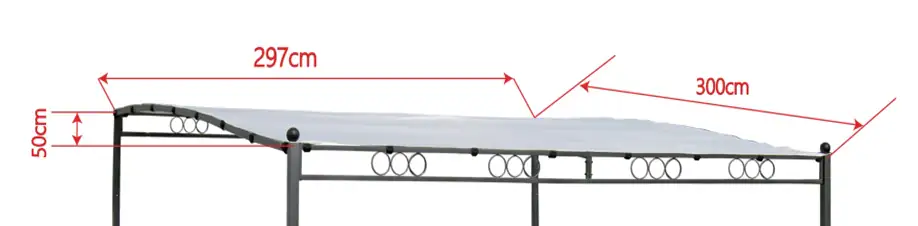 TrendLine Ersatzdach Pavillon Costa Rica 300 x 300 cm weiß