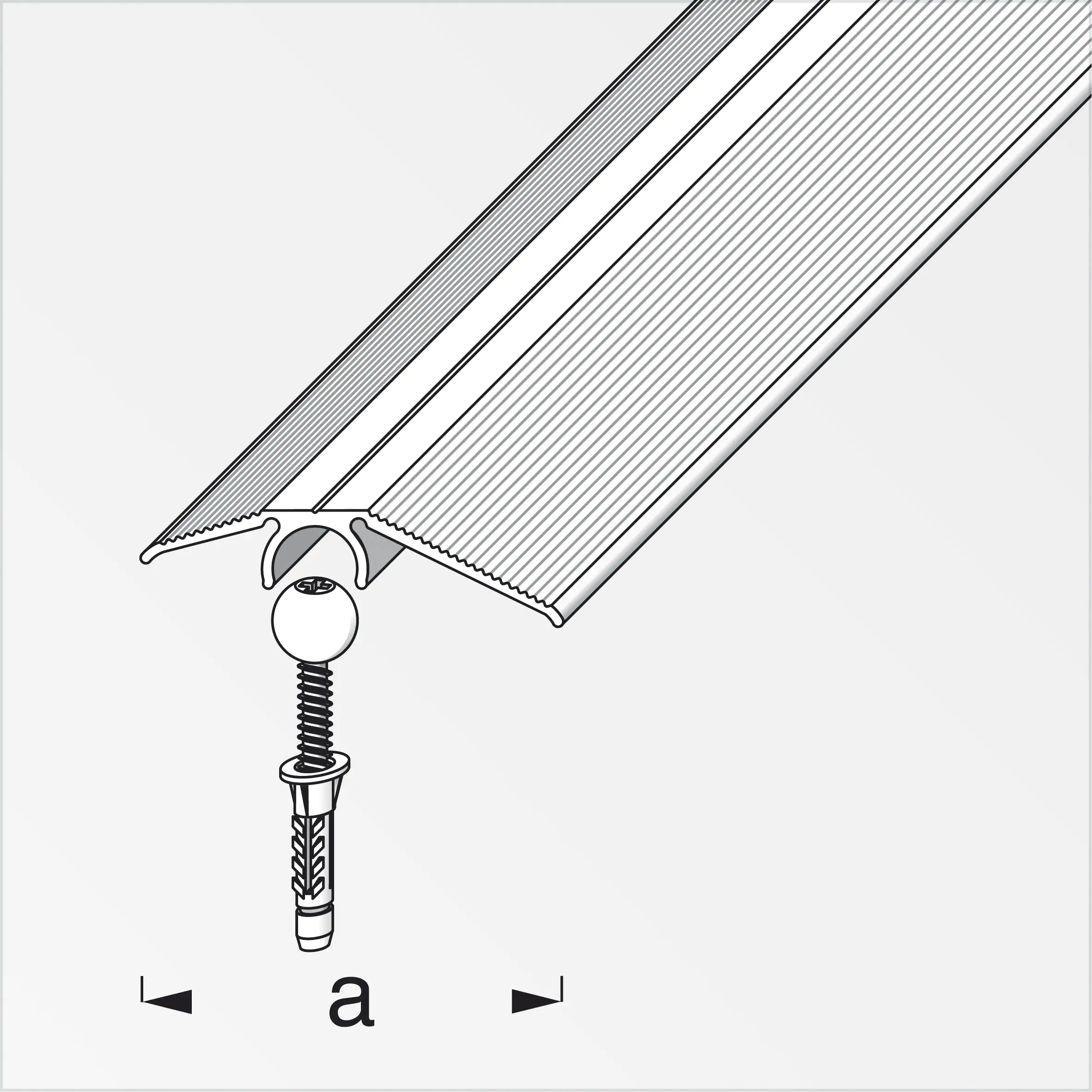 alfer Niveauausgleichs-Profil + Dübel-System 0.9 m, 40 mm, Alu, titan