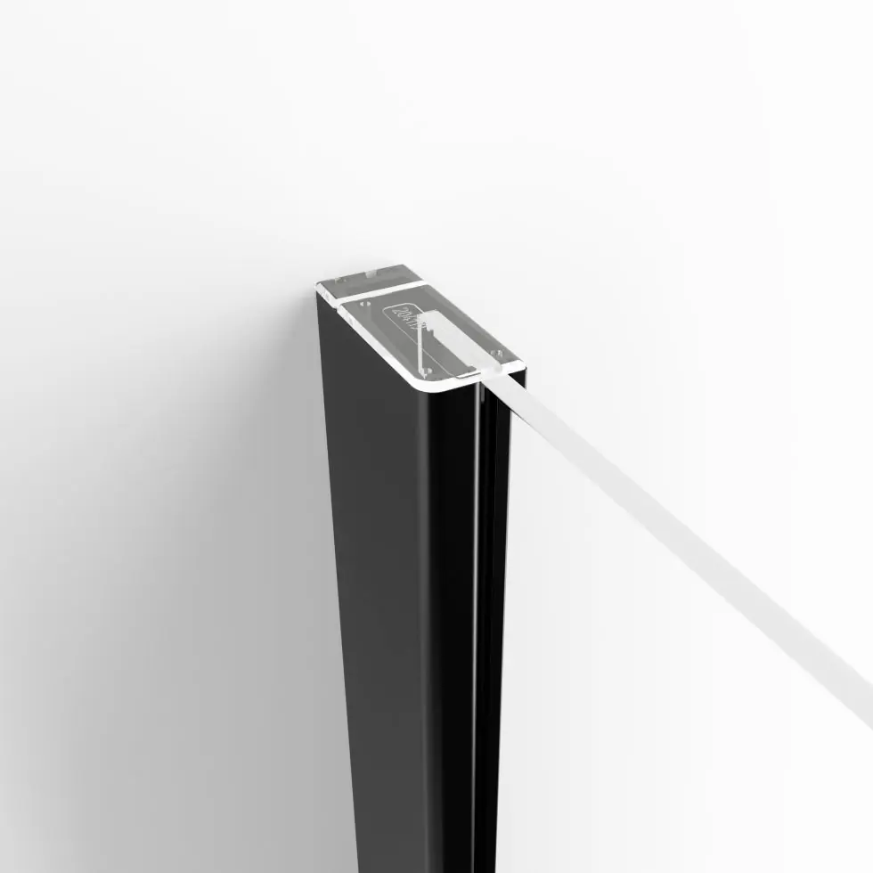 Schulte Duschwand Alexa Style 2.0 Walk In 90 x 200 cm mattschwarz