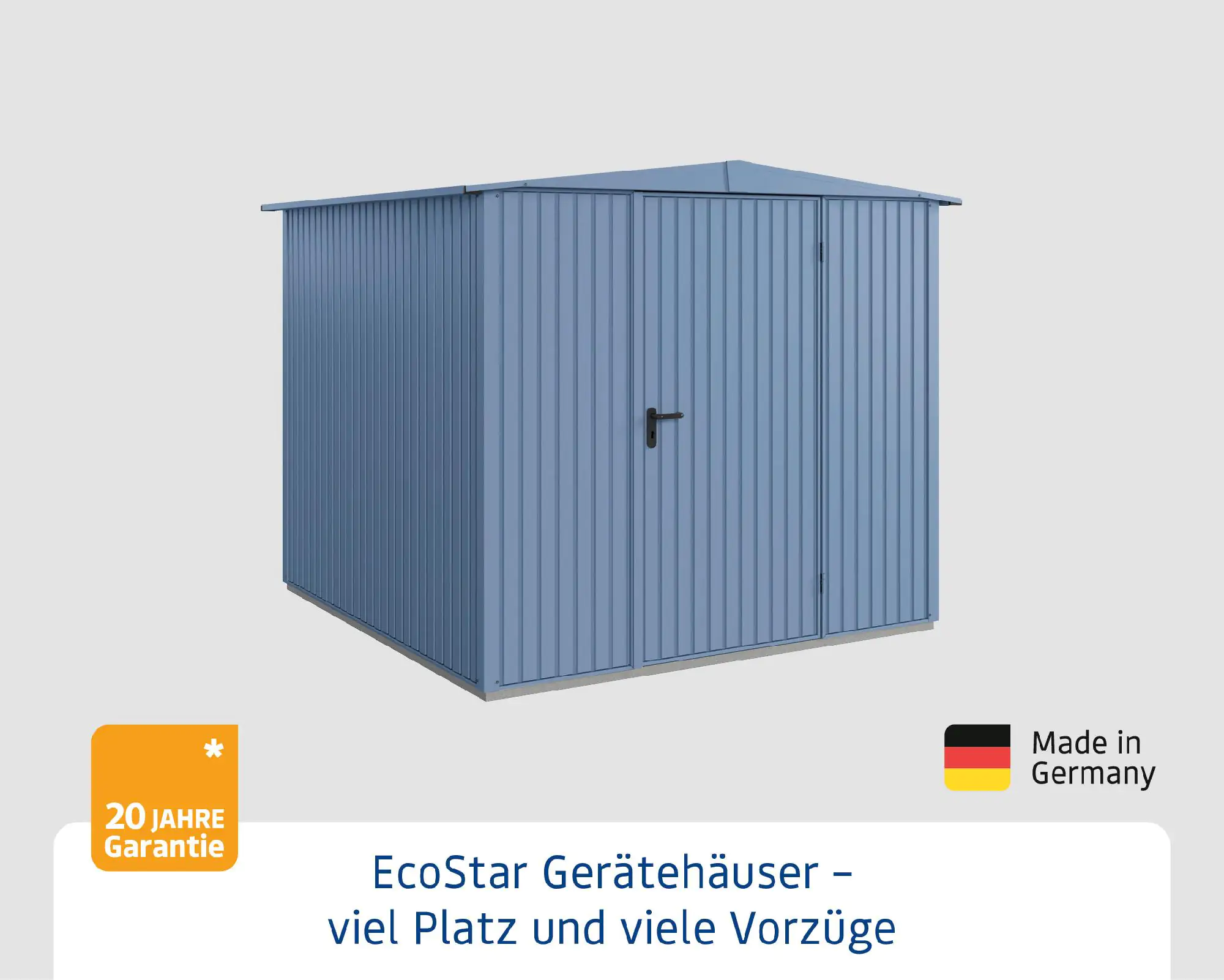 EcoStar Gerätehaus Trend-S Typ 2 258,8 x 247,7 x 216 cm taubenblau