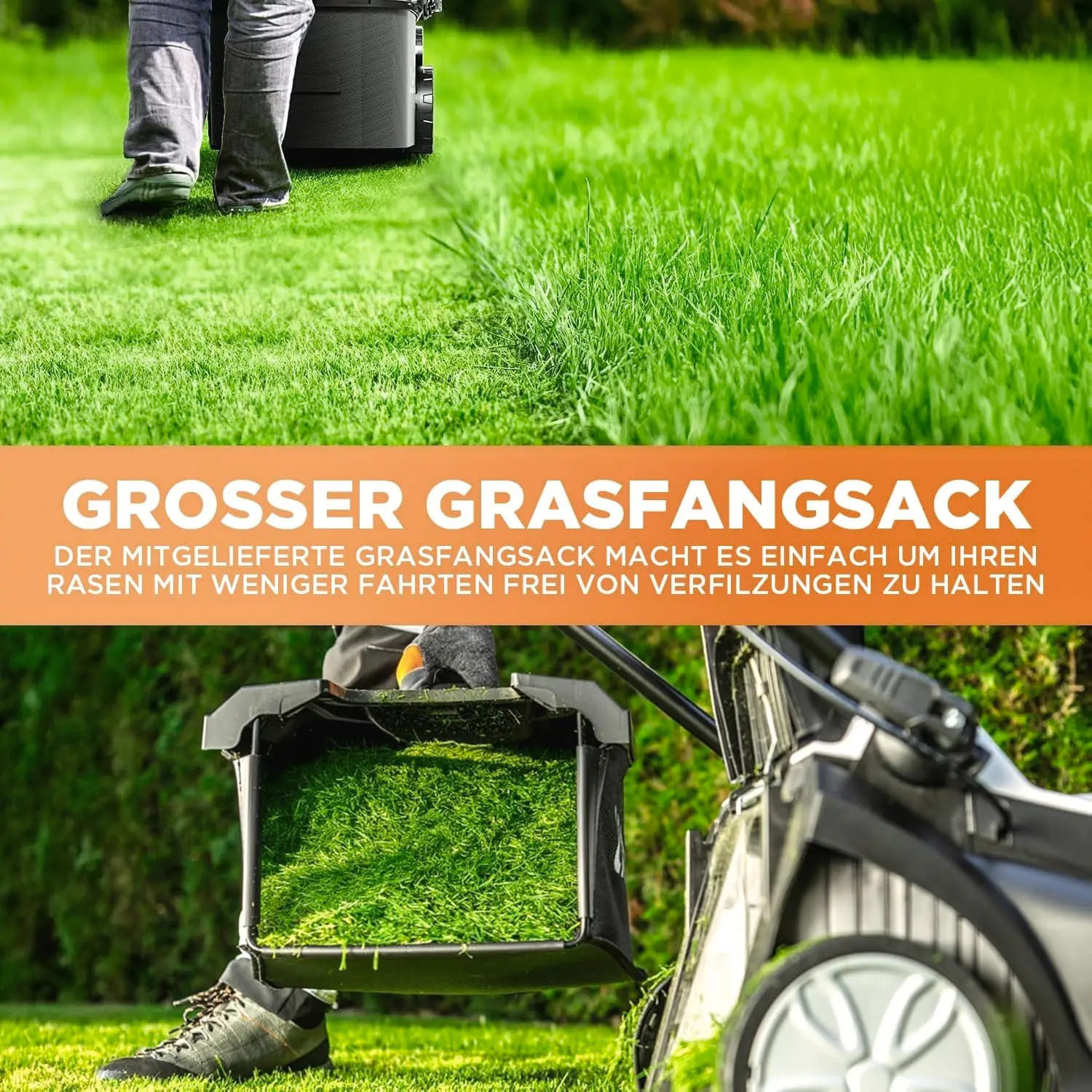 Litheli Akku-Rasenmäher U20 2 x 20V 37 cm Schnittbreite inkl. 2 Akkus
