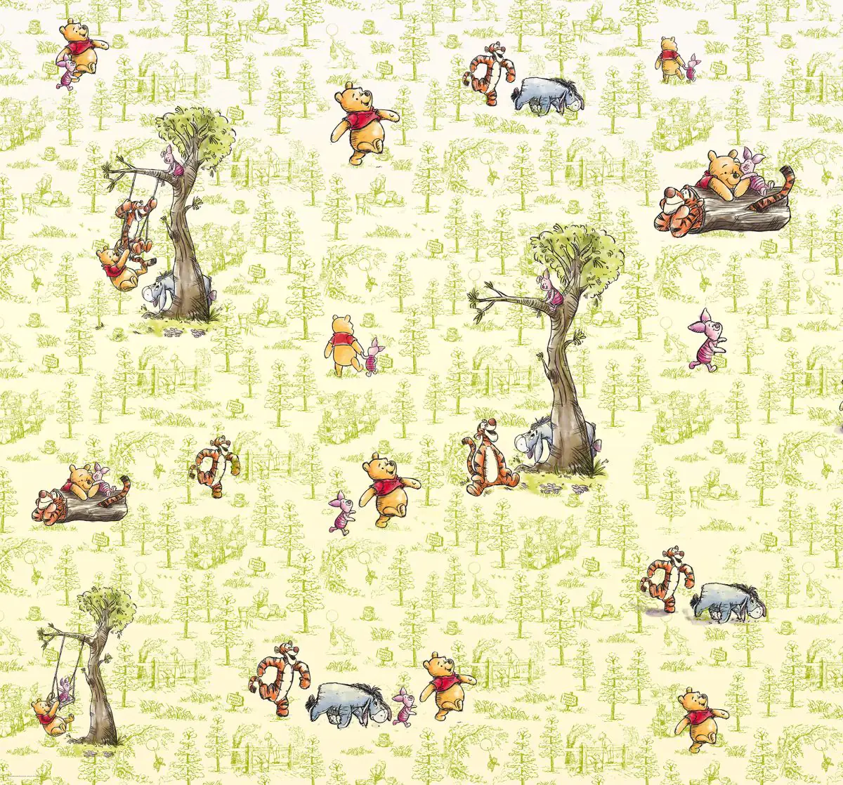 Komar Vlies Fototapete Winnie Pooh Friends 300 x 280 cm 