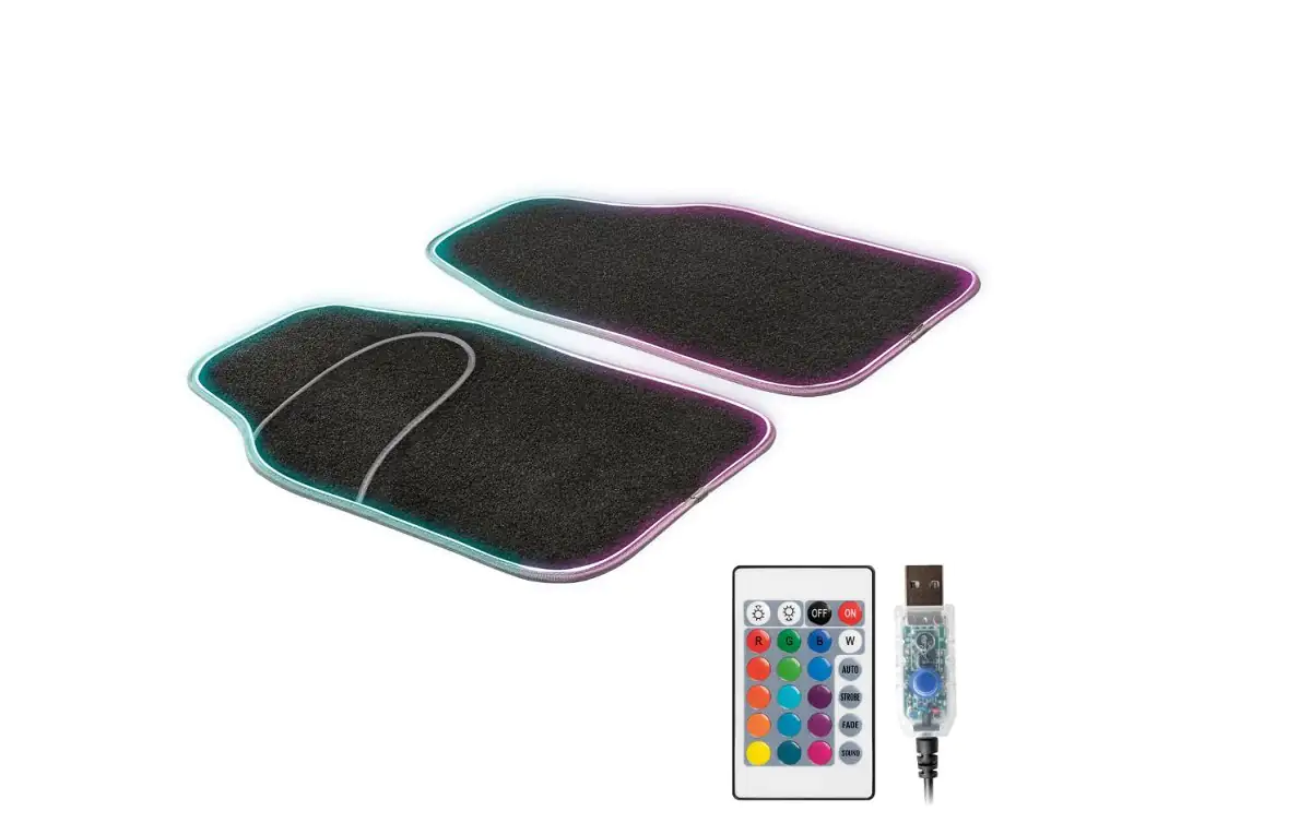 Walser Universal Fußmatten LED Ambiente mit Fernbedienung 2-teilig schwarz