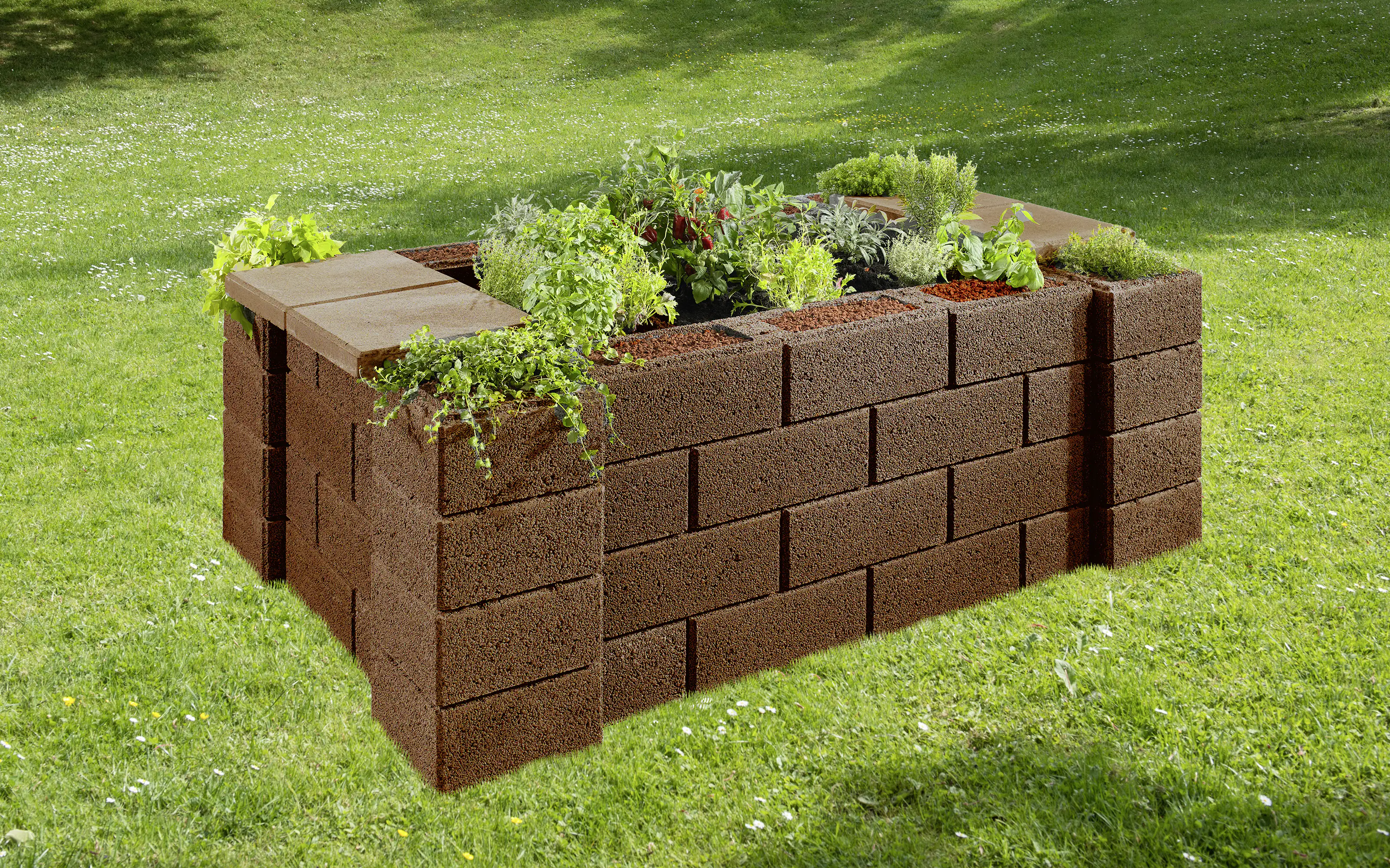 Kann Hochbeet-Set 3 Garten 230 x 150 x 85 cm braun