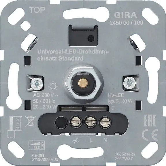Gira Universal LED Dimmer Dreh-Ausschalter, 245000