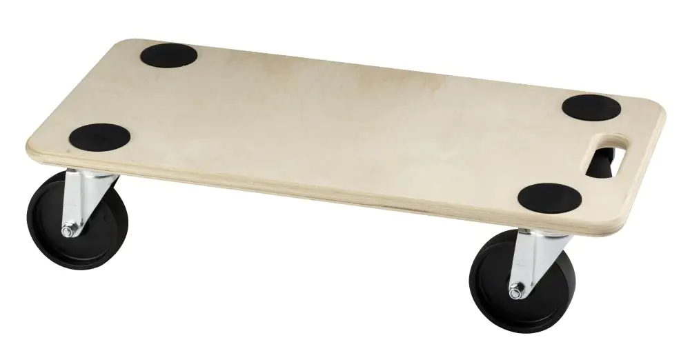 Möbelroller 590 x 290 mm schwarze Rollen