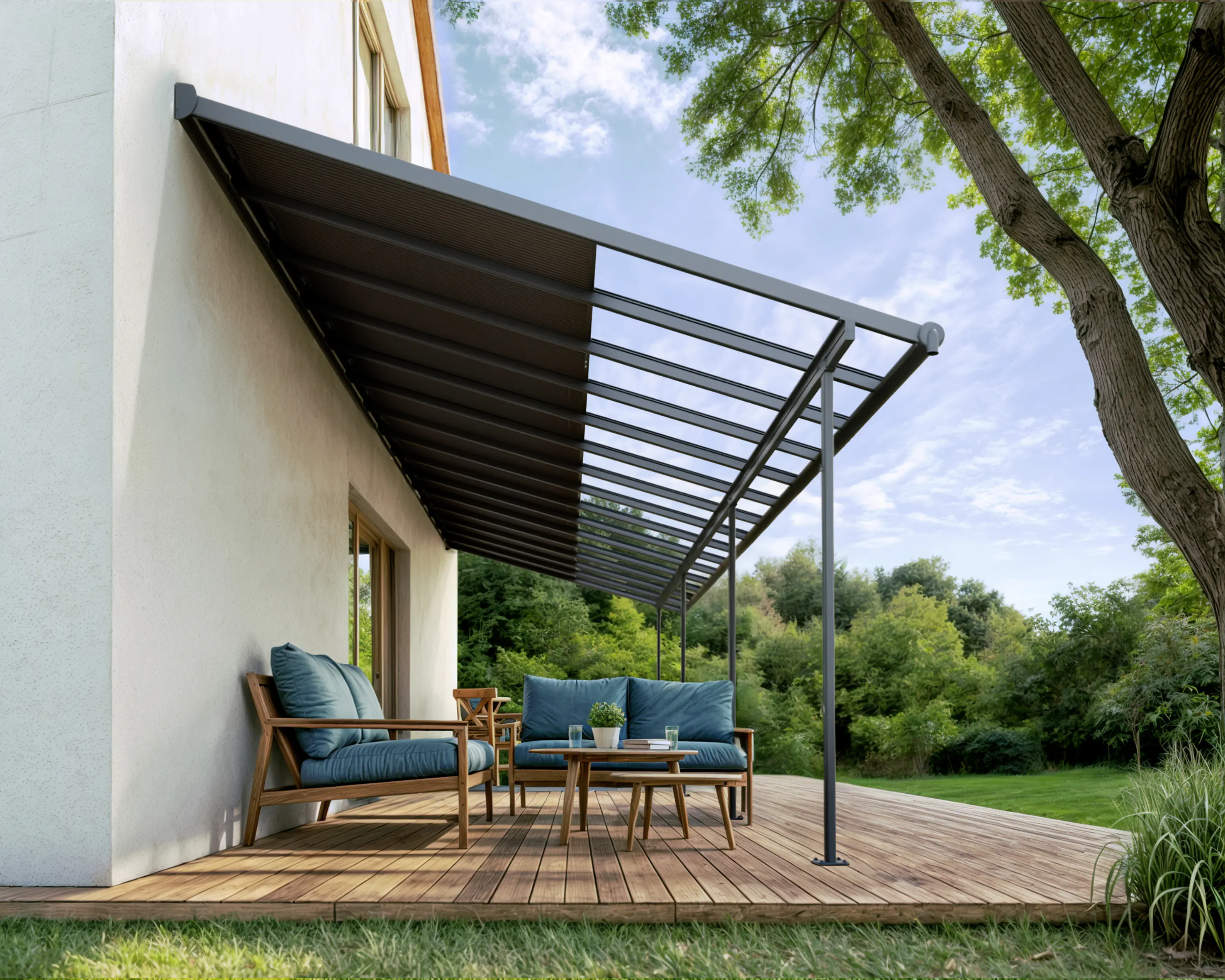 Canopia Terrassenüberdachung Sierra Cabrio 924 x 295 cm grau 