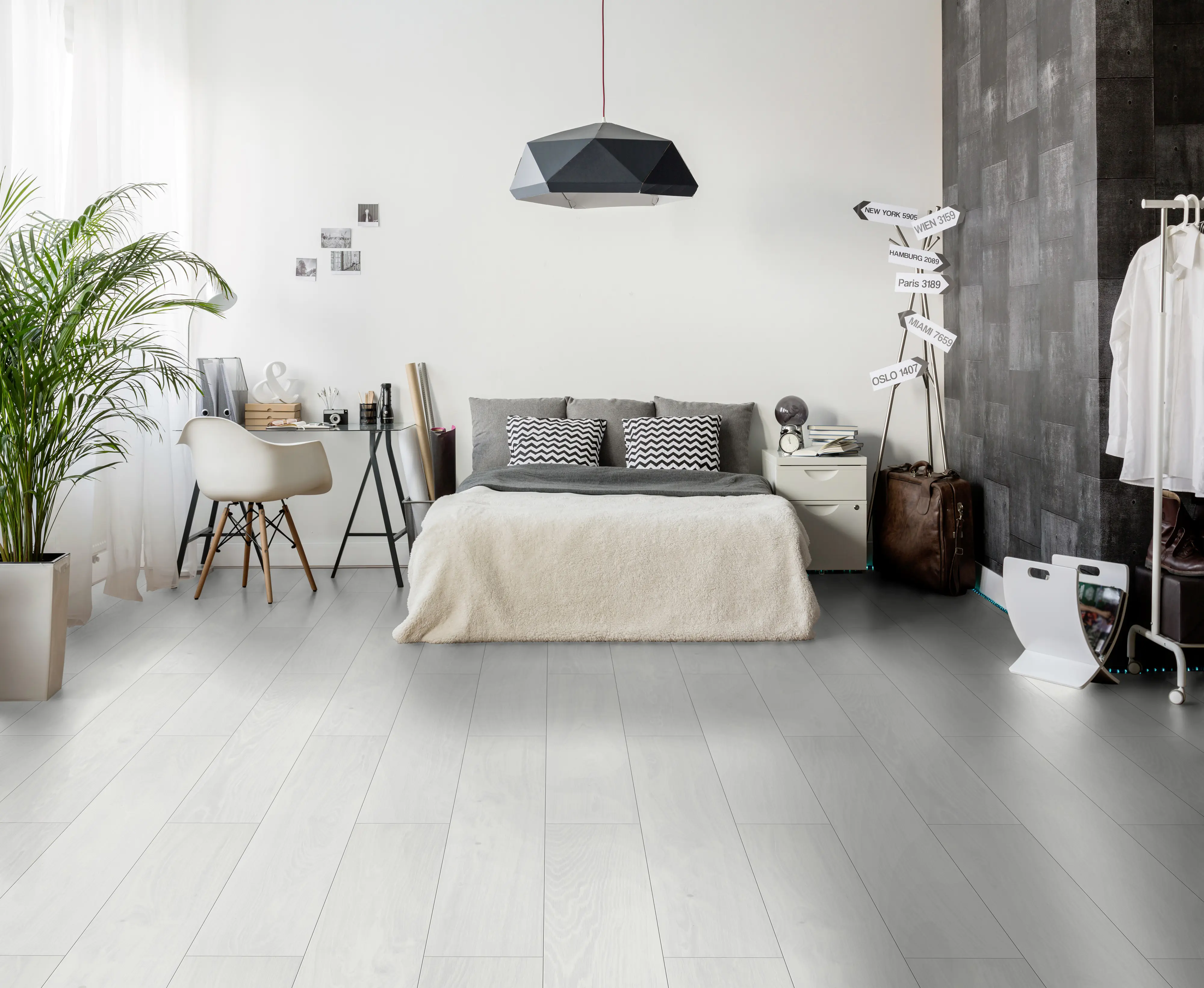 Classen Laminat Megaloc Aquaprotect 128,5 x 19,2 cm 8 mm Oak white creme