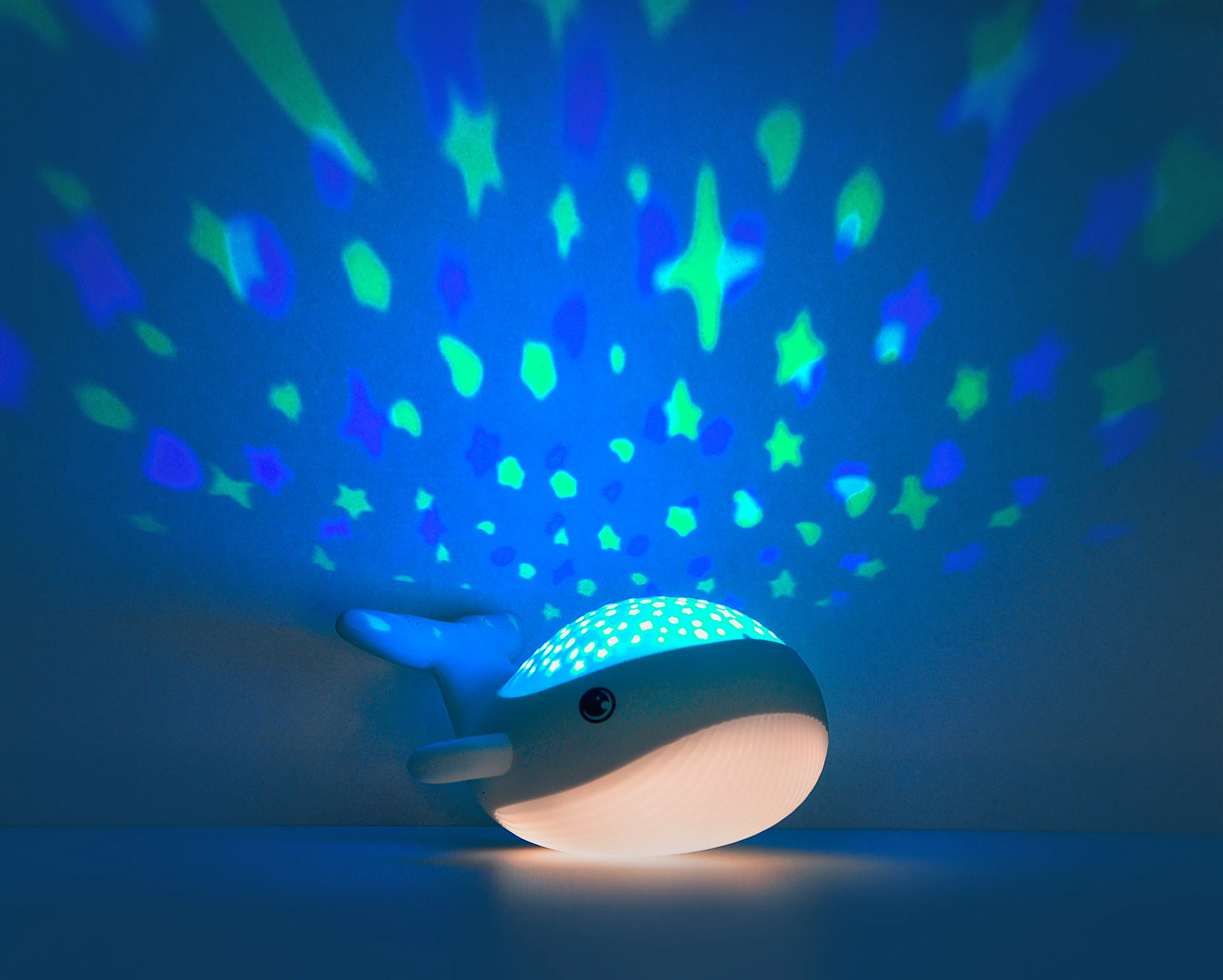 MegaLight LED Willy Whale Nachtlicht mit Sternprojektor und Akku