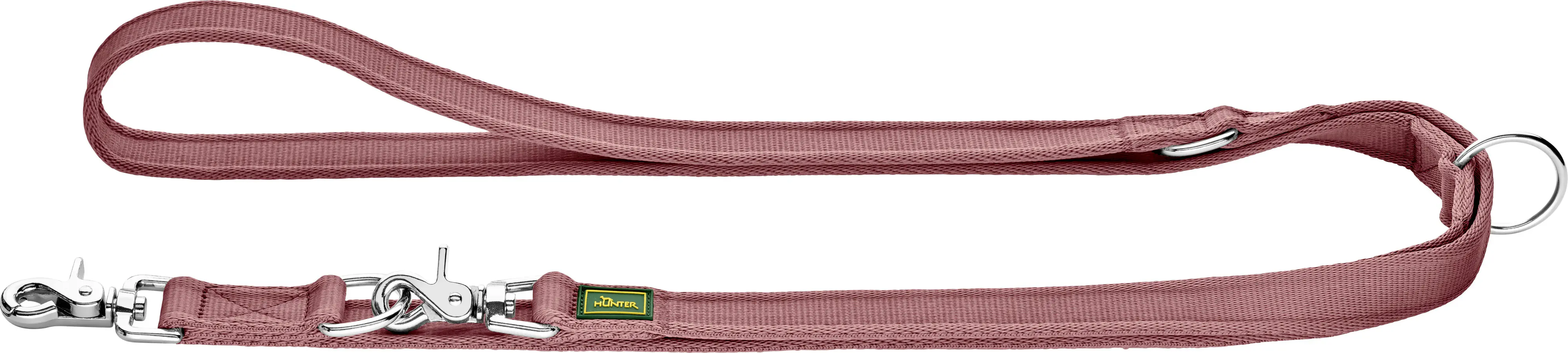 Hunter Hundeleine Führleine verstellbar Inari 2 m x 2,5 cm pastellrot