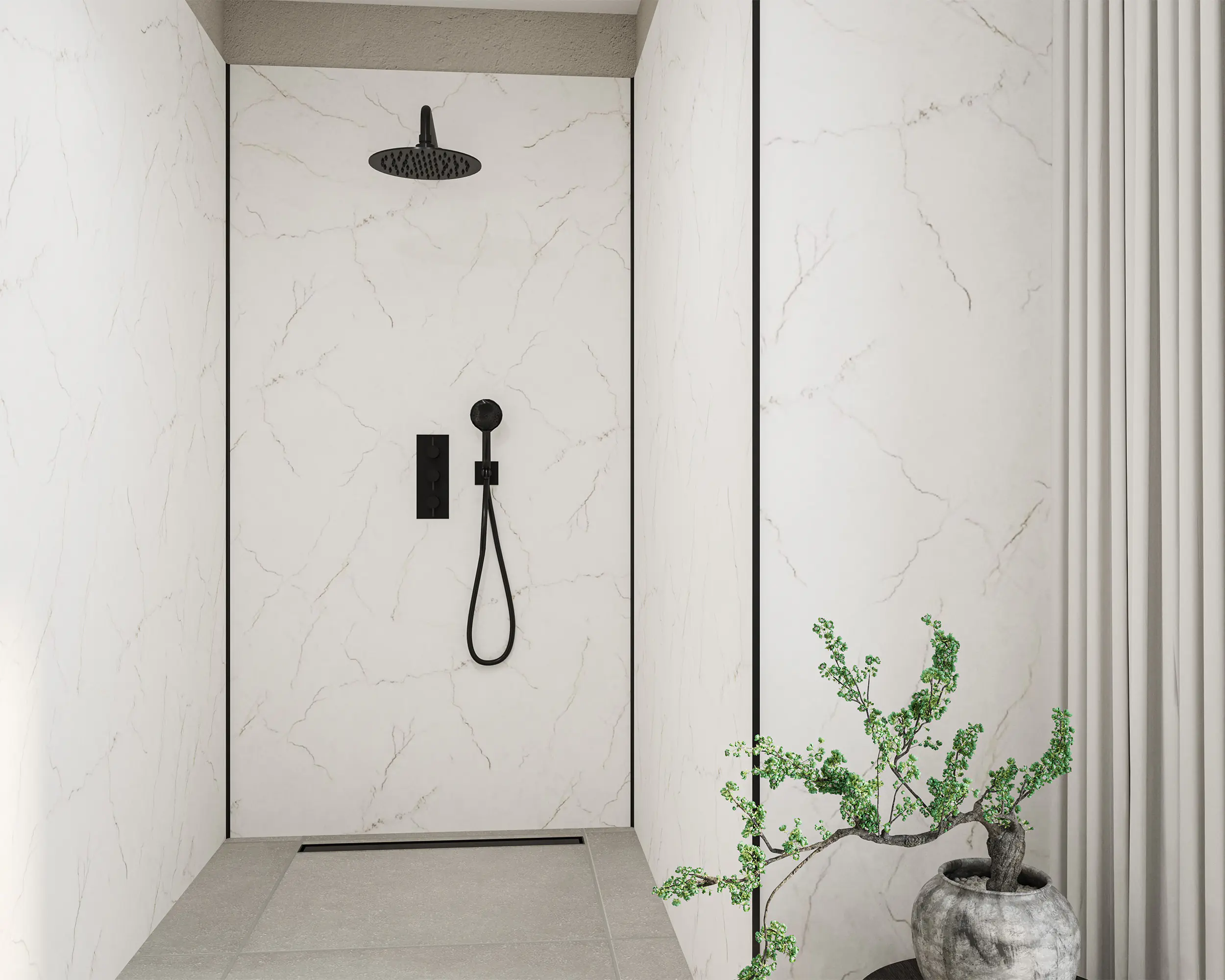 Wetwall Alloy Wandpaneel  Bianco Venato 120 x 244 cm