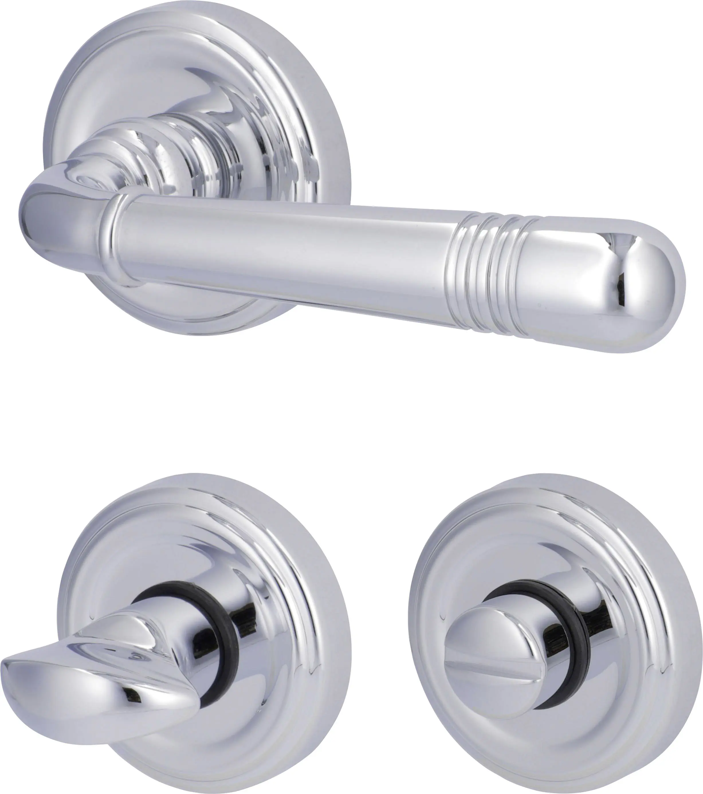 Südmetall WC-Türgriff-Garnitur Rosette Sale Messing beschichtet poliert silber Ø 50 mm
