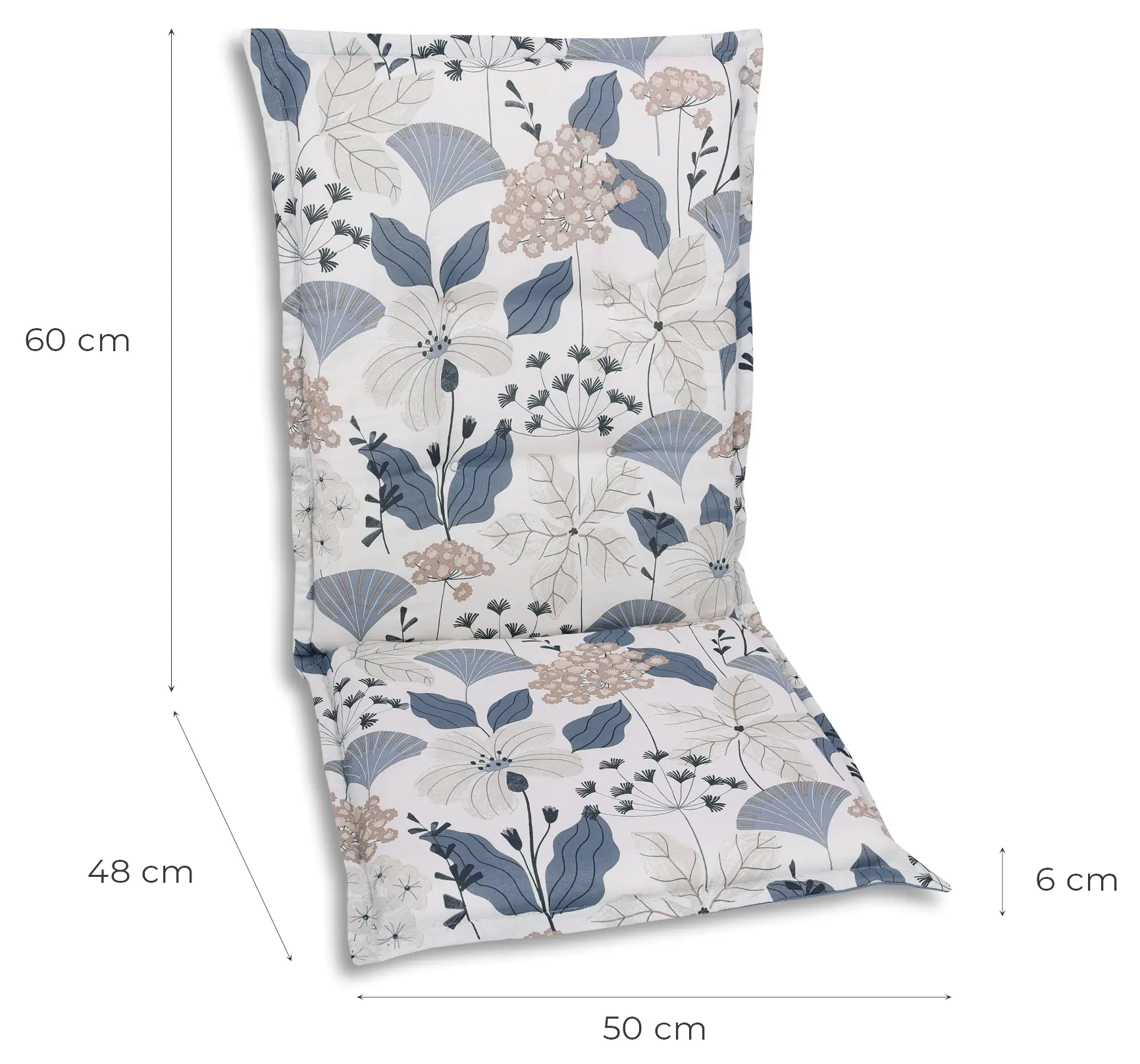 GO-DE Sesselauflage mittel 50 x 108 x 6 cm beige