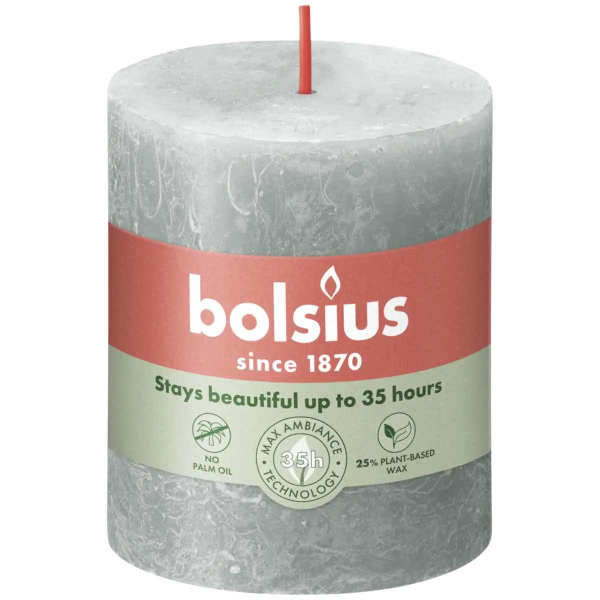 Bolsius Rustik Stumpenkerze 80/68  mm Jade Grün