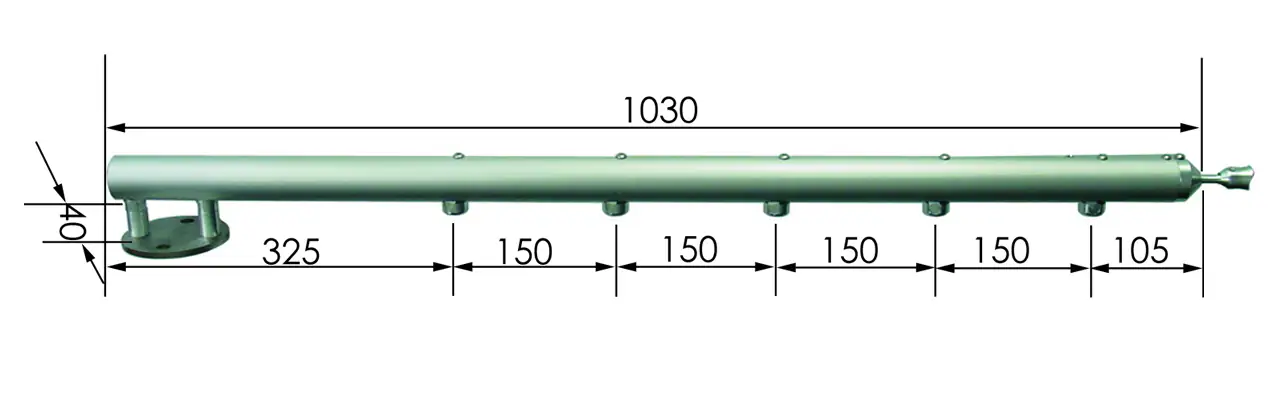 Treba B42 AluTec Geländerstab Ø 4,24 x 103 cm
