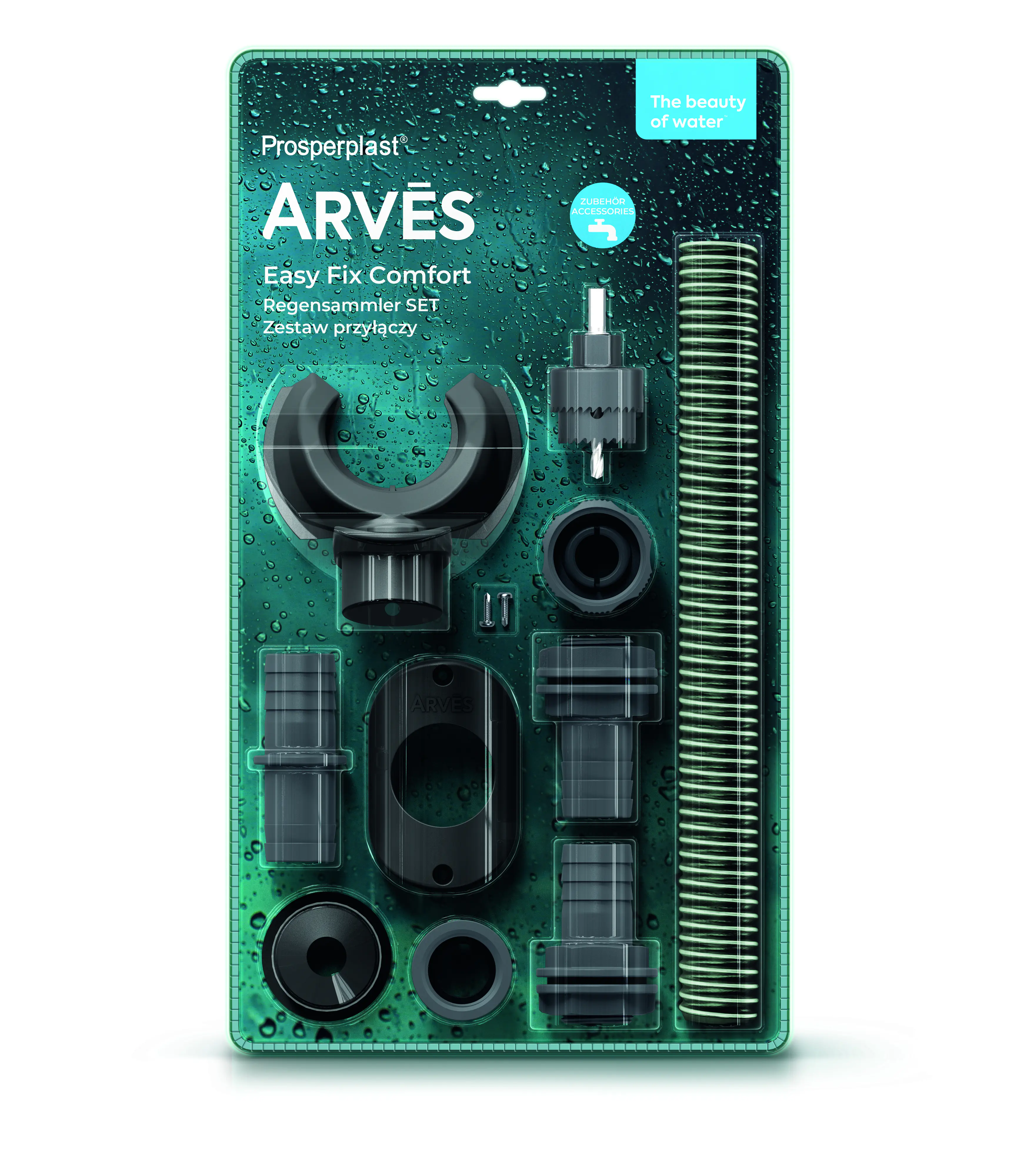 Prosperplast Regensammler-Set Easy Fix Comfort Arves basalt