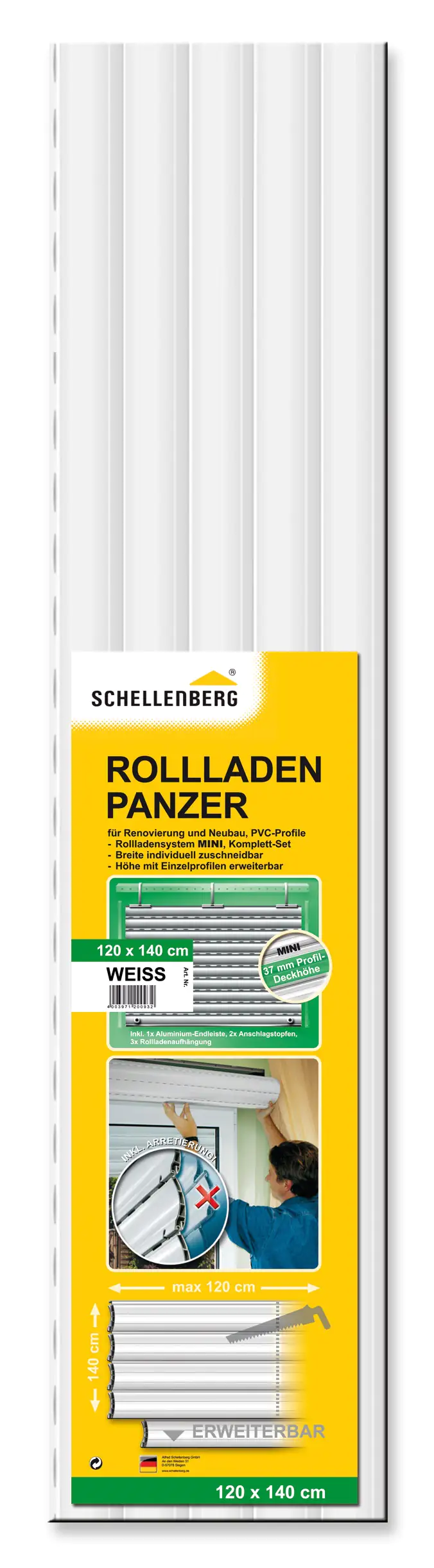 Schellenberg Rollladenpanzer Mini, weiß, 120 x 140 cm