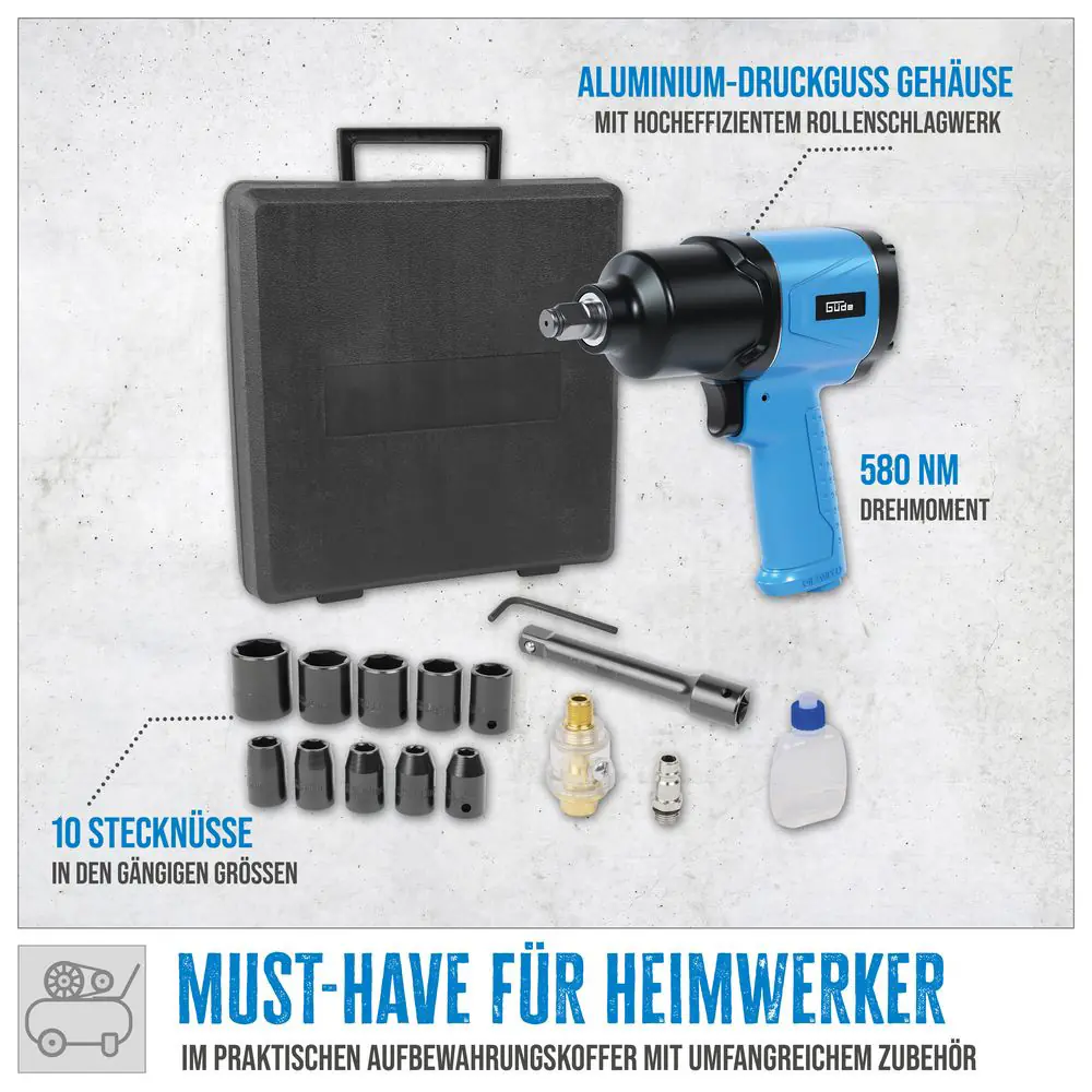 Güde Druckluft-Schlagschrauber-Set