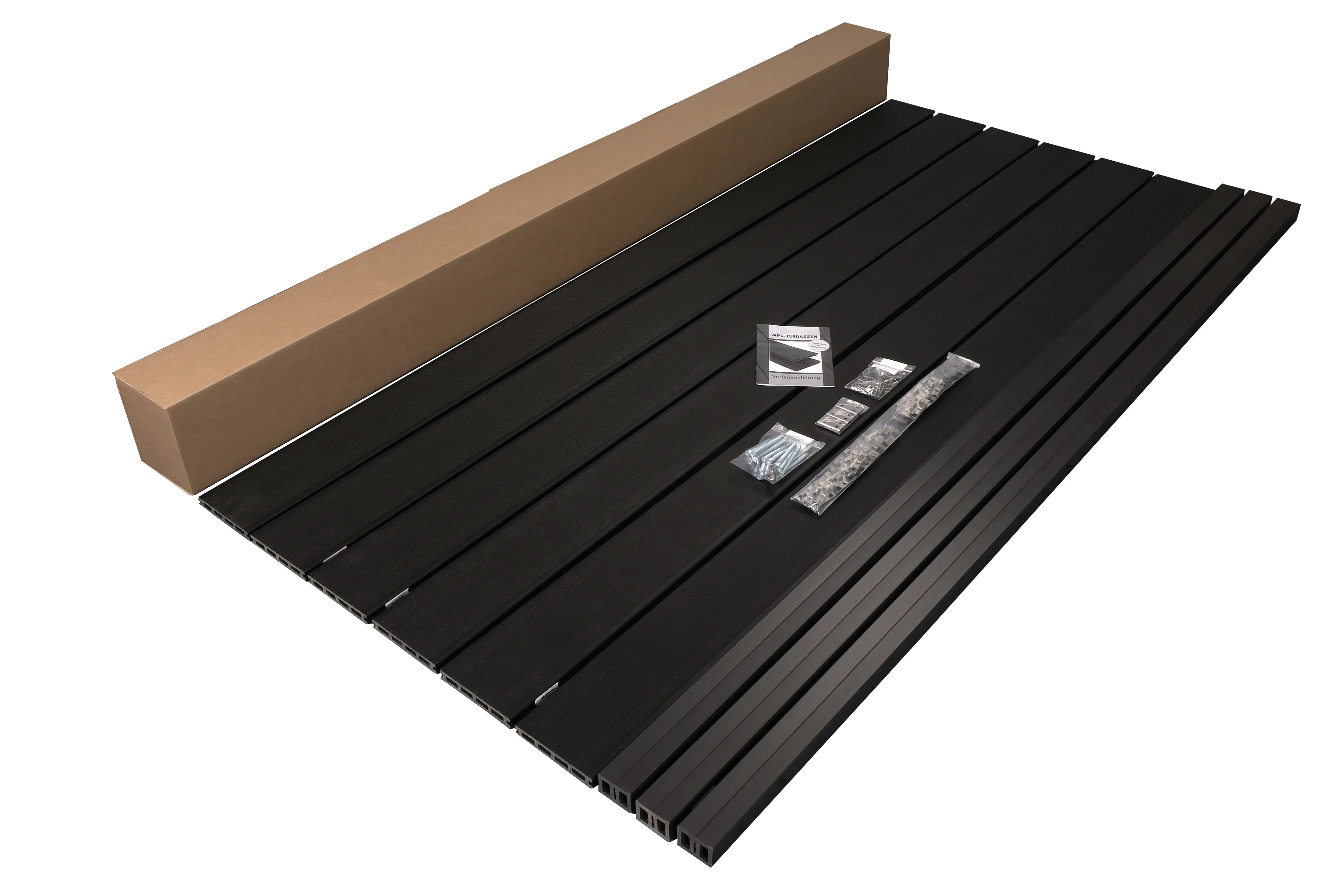 Kovalex WPC-Terrassendielen Kompett-Set anthrazit mattiert