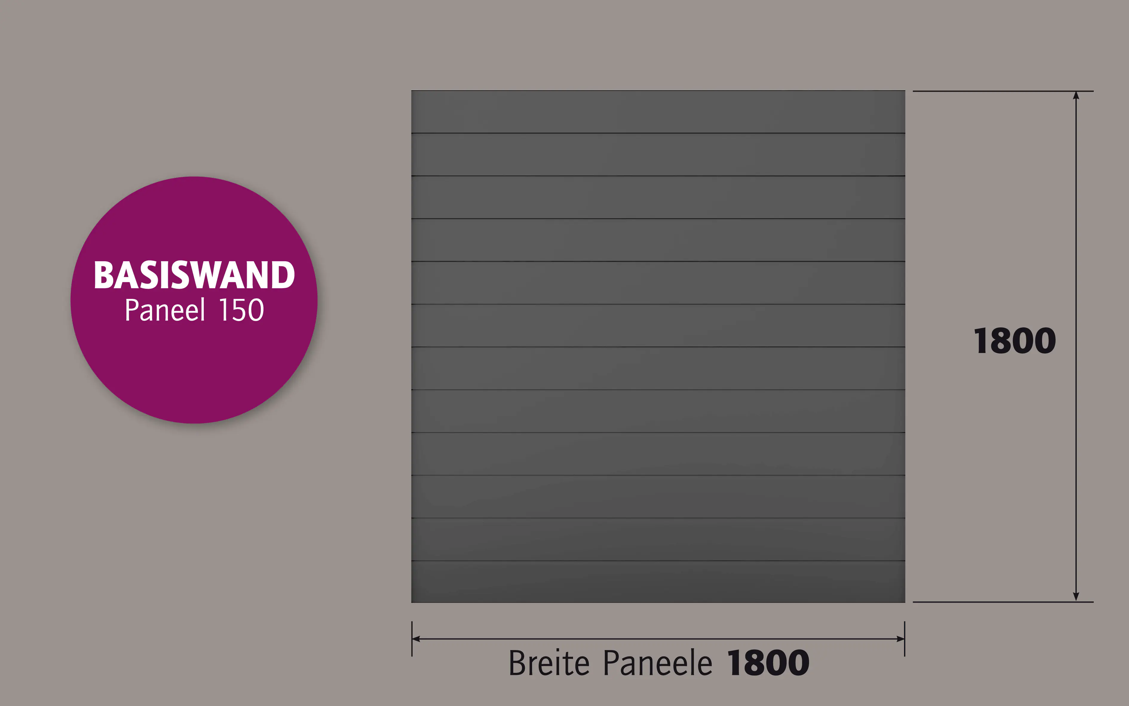 Ambiente Alu-Zaun Paneel 150 B x H: 180 cm x 180 cm, 22 mm stark