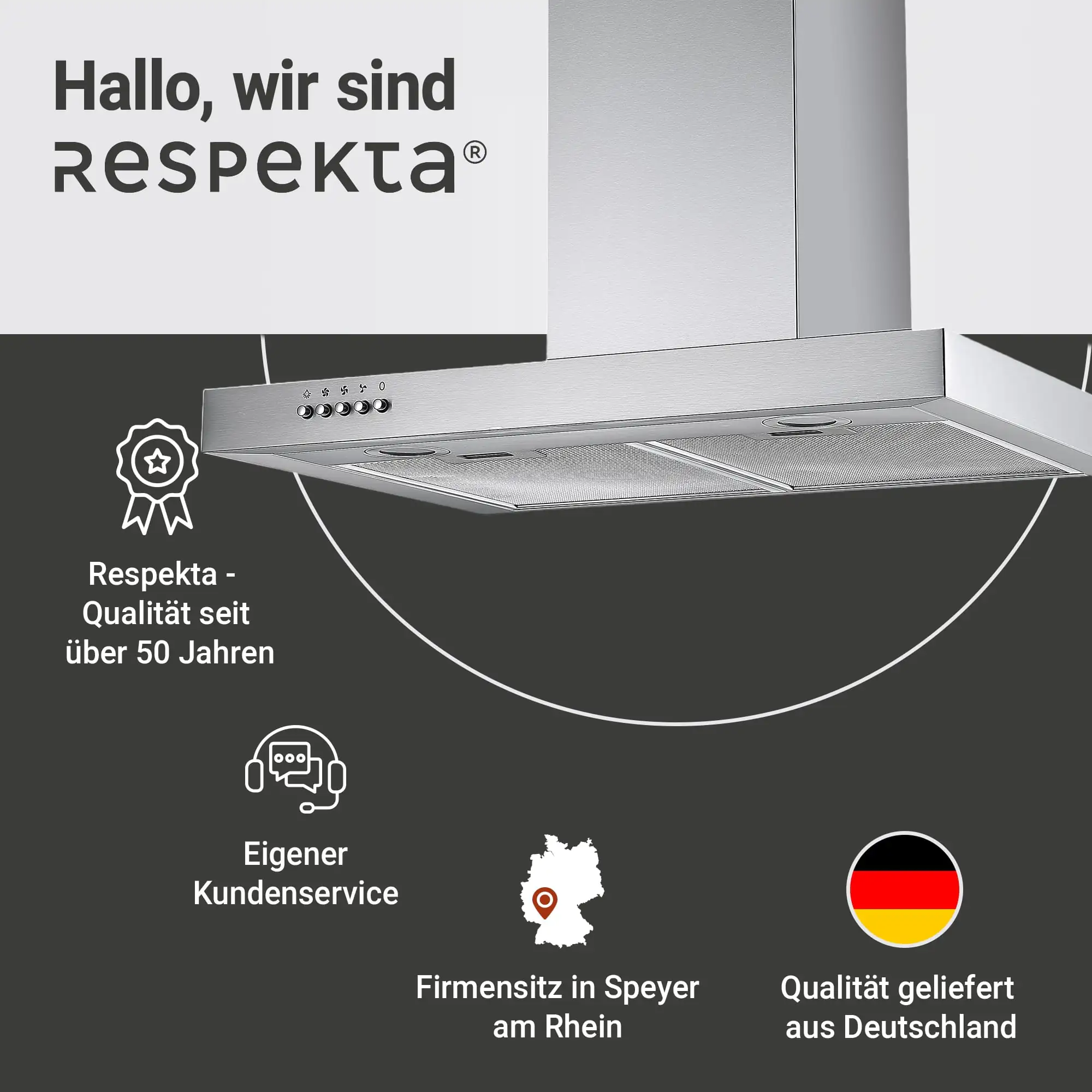 respekta Dunstabzugshaube Edelstahl 60 cm Typ / Modell: CH 22098 IXB 60 cm