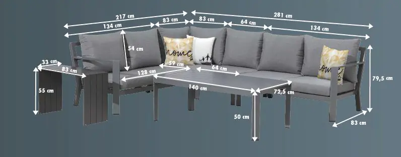 Primaster Gartenmöbel-Set Elbasan Aluminium