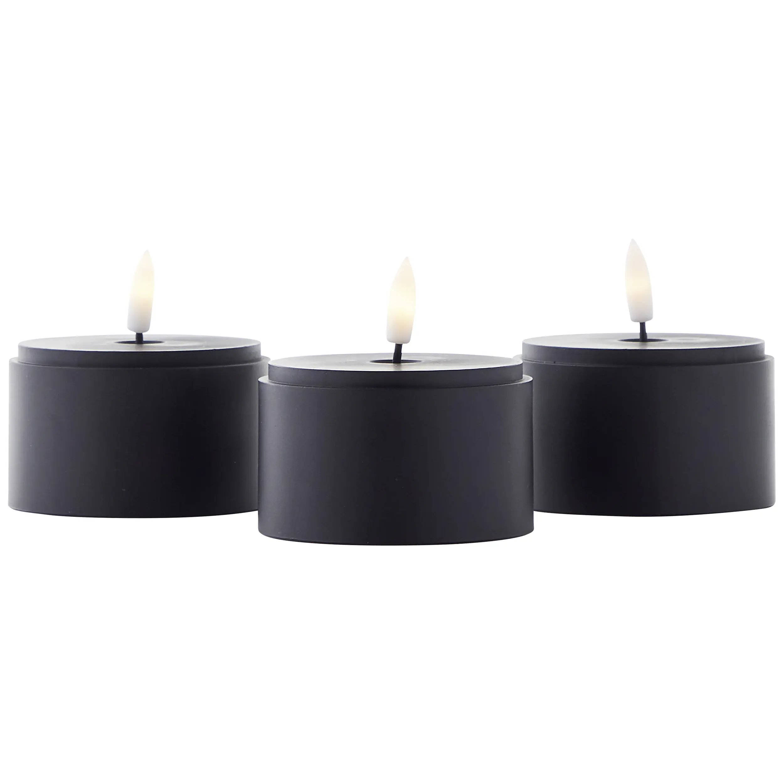 Brilliant LED Kerze batteriebetrieben mit Timer Ø 8 schwarz 3er Set 