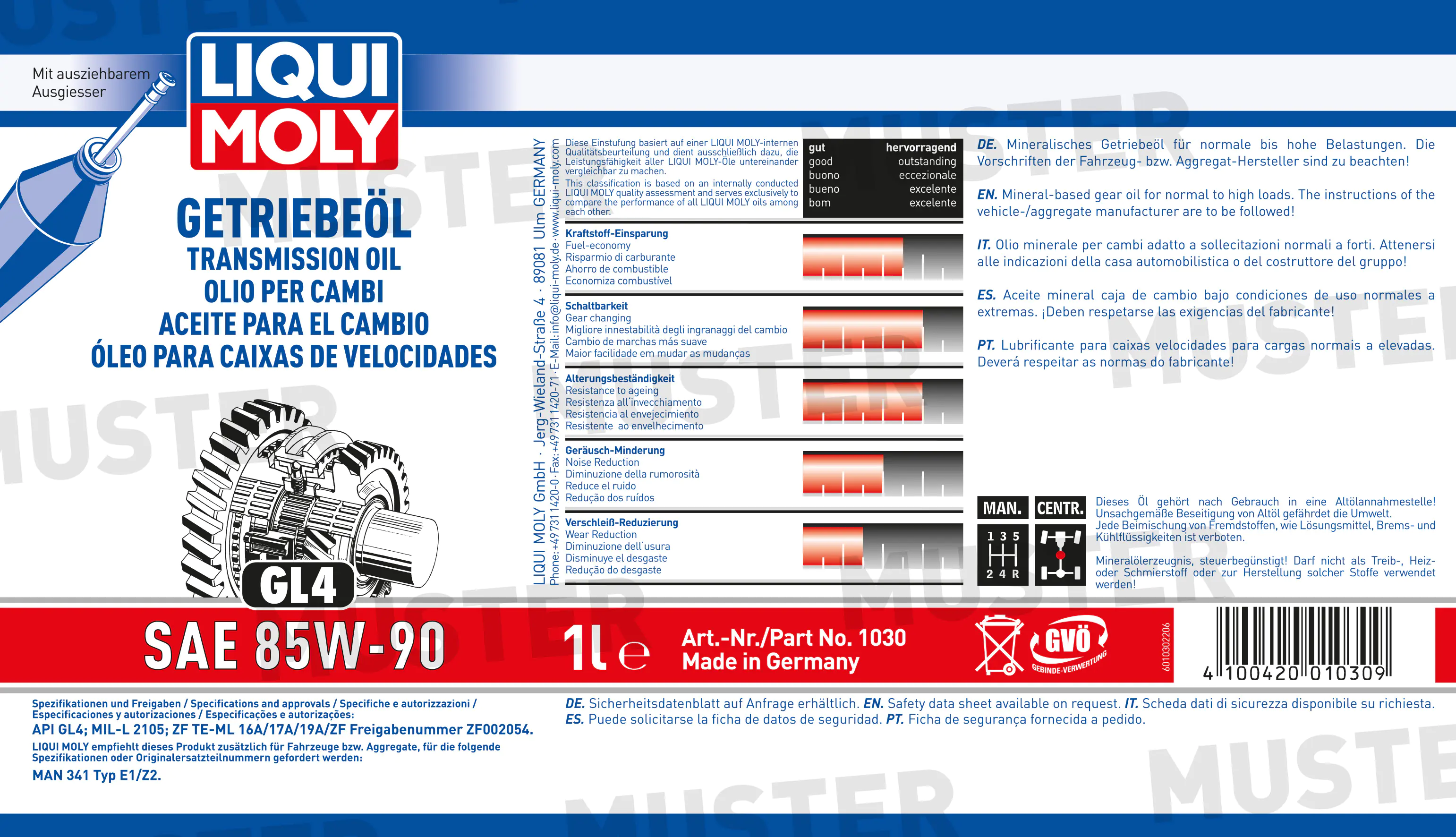 Liqui Moly Getriebeöl GL4 85W-90 1 L