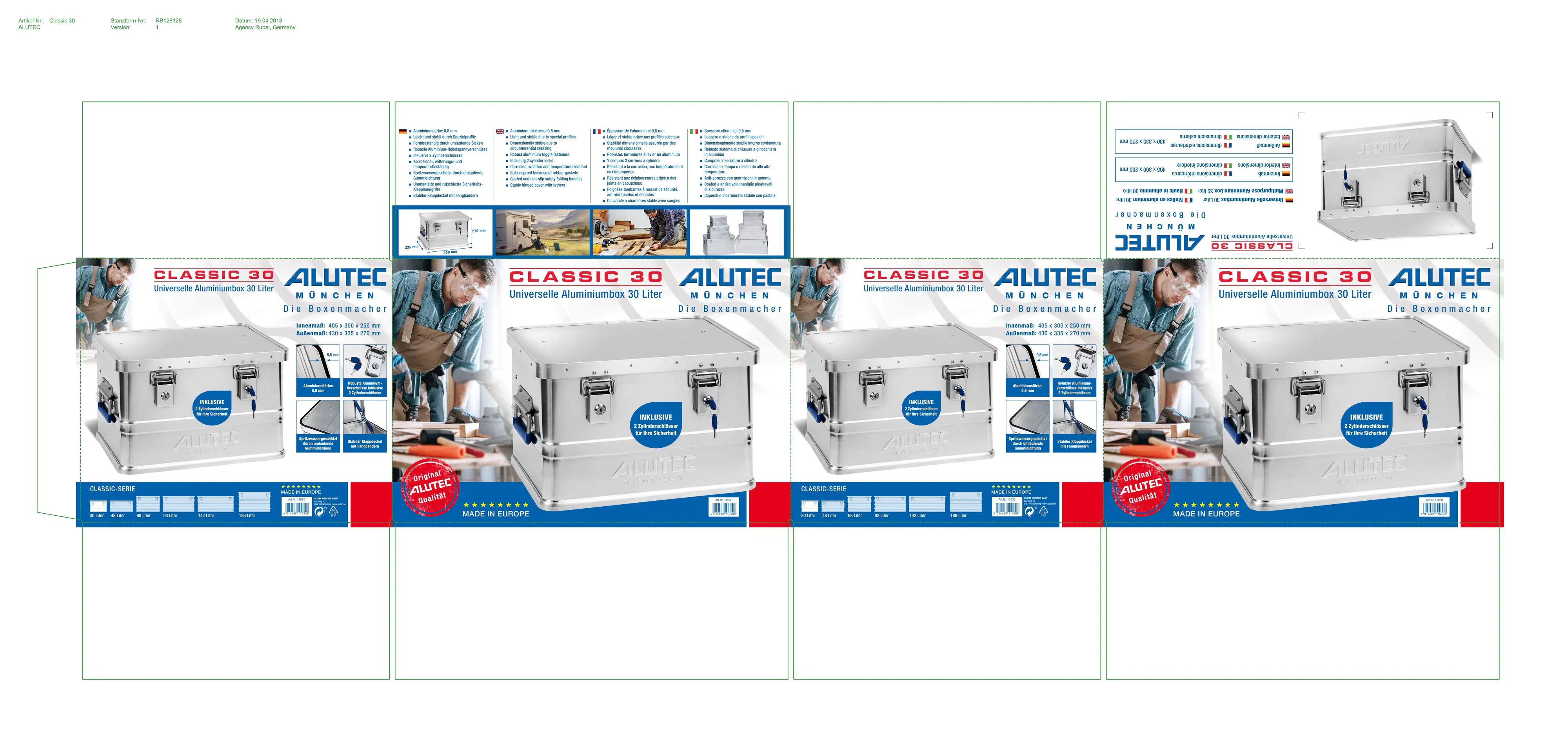 Alutec Aluminiumbox Classic XS 43 x 34 x 27 cm
