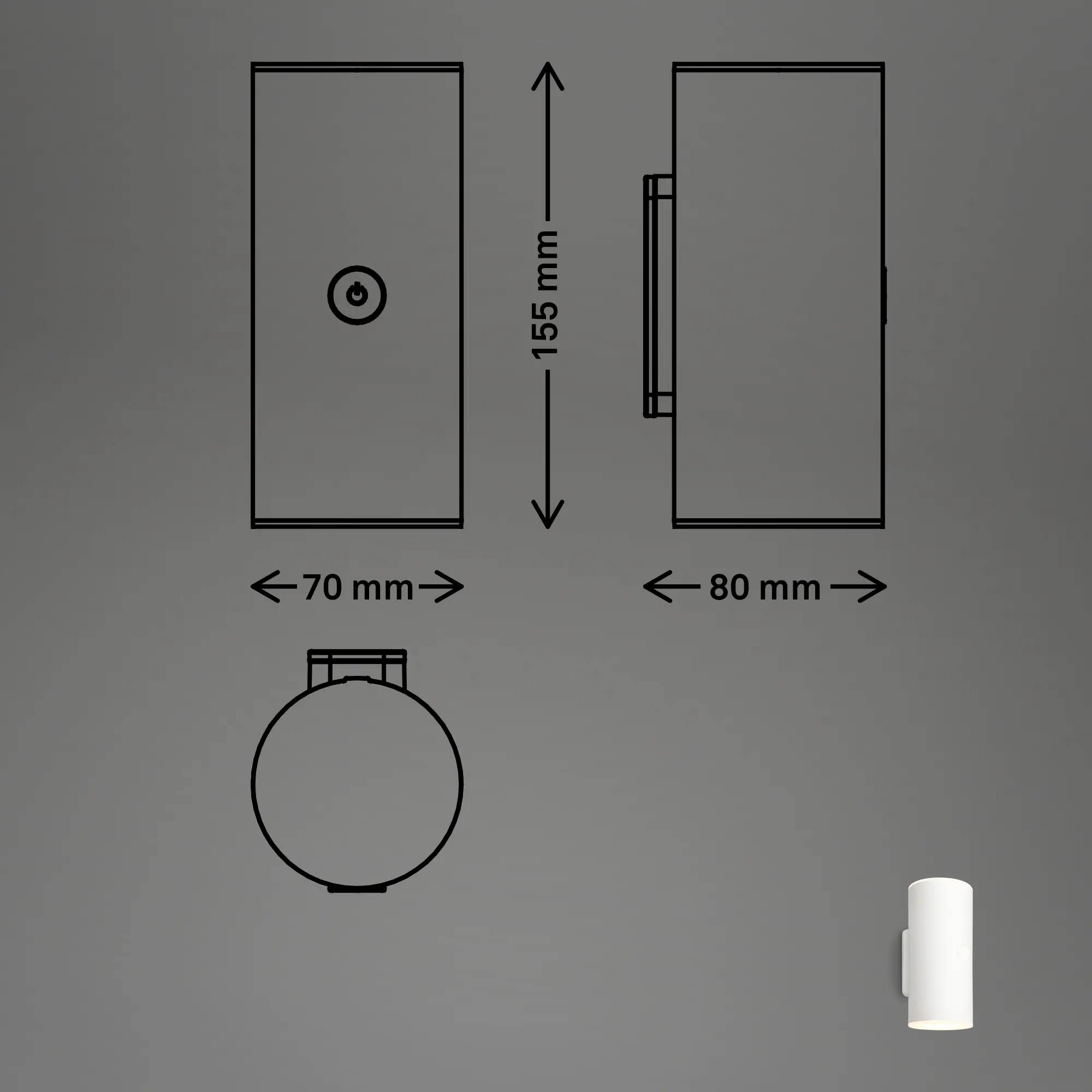Briloner LED Akku-Außenwandleuchte Lima 6W weiß dimmbar warmweiß