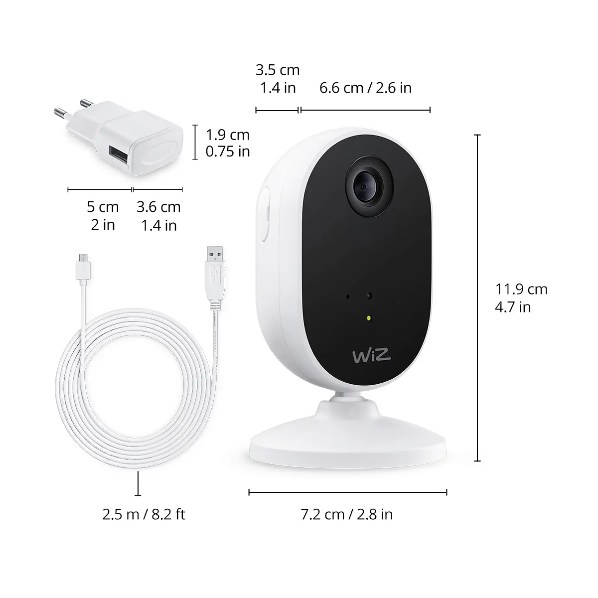 WiZ Sichheits-Kamera Starterset mit  LED-Leuchtmittek für Innen Wifi 1080 P