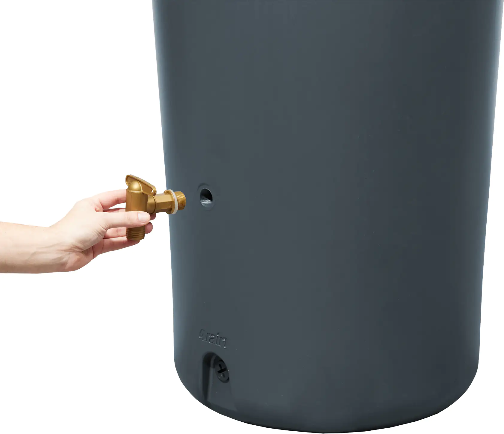 4rain Regenspeicher Azura 2in1 230 L grau mit Pflanzschale
