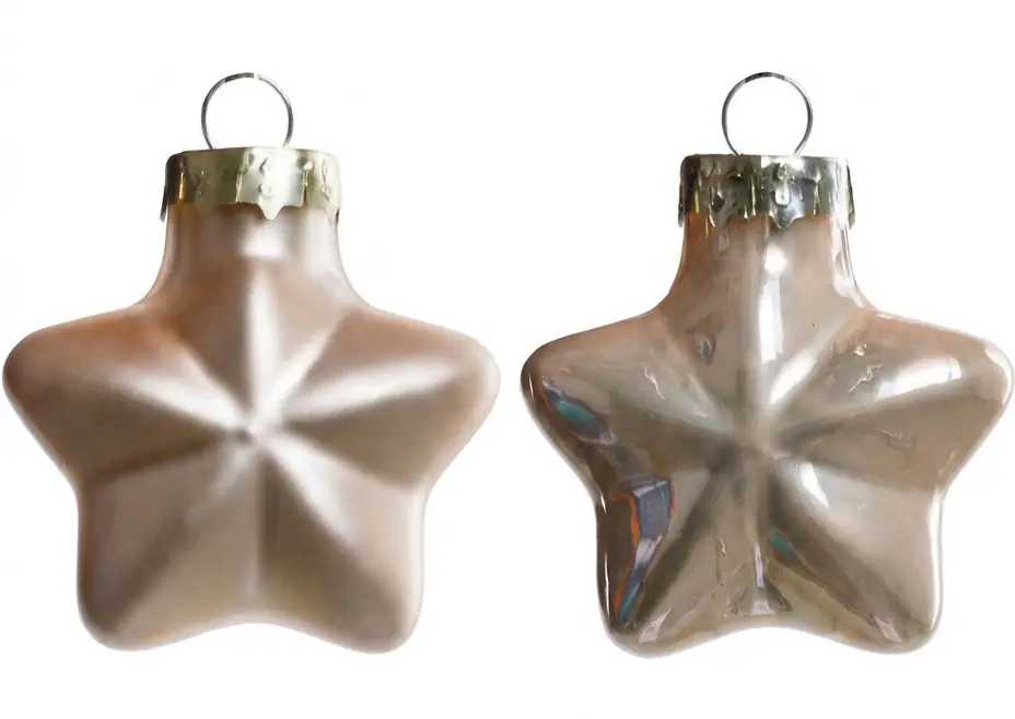 TrendLine Weihnachtskugeln Glas-Sterne 4 cm champagner 12 Stück