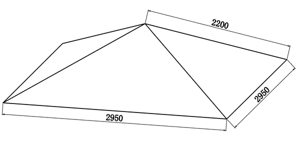 TrendLine Ersatzdach Como 295 x 295 cm schwarz