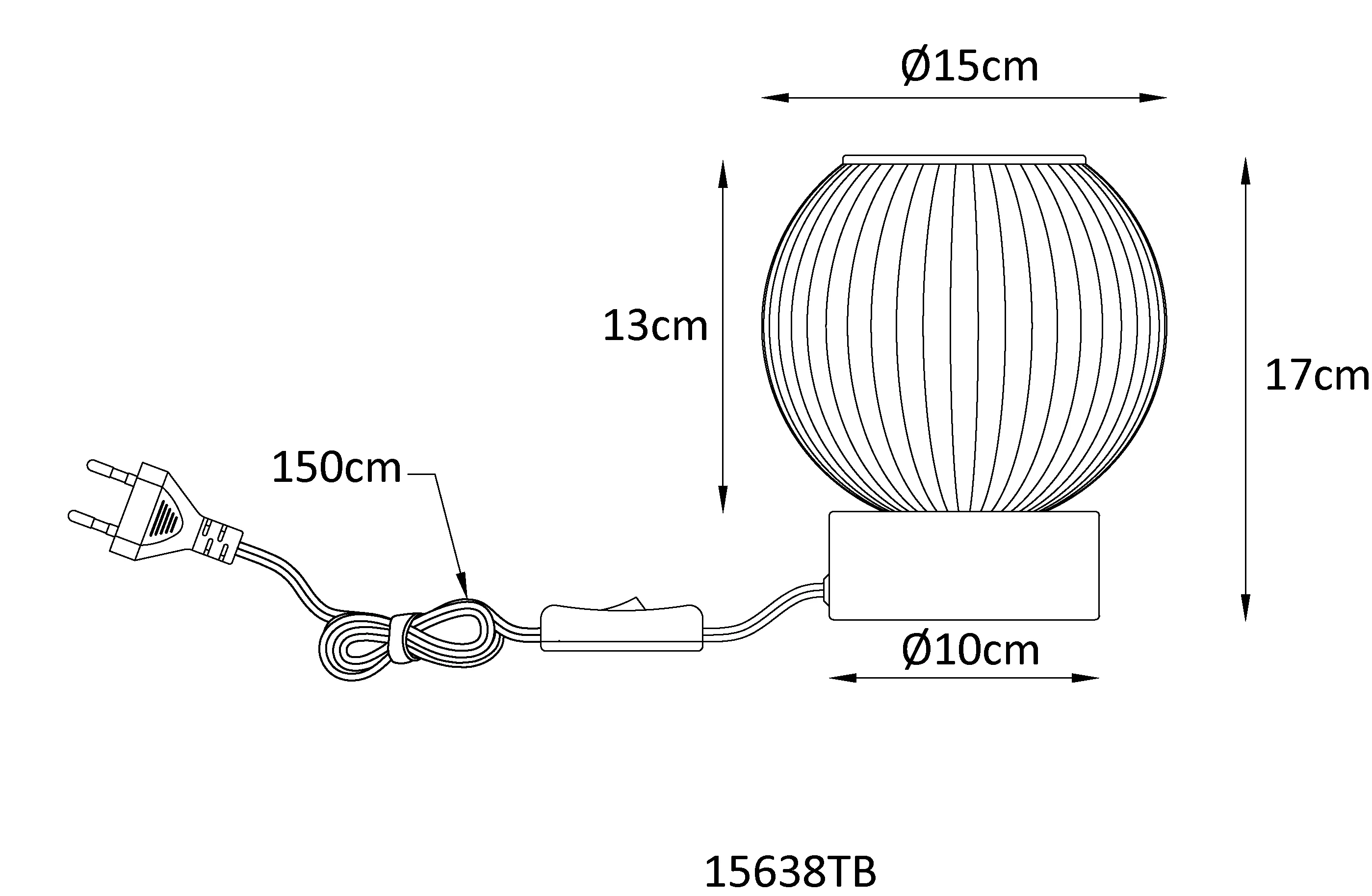 Globo Tischleuchte Zumba schwarz bronze 17 x 15 cm