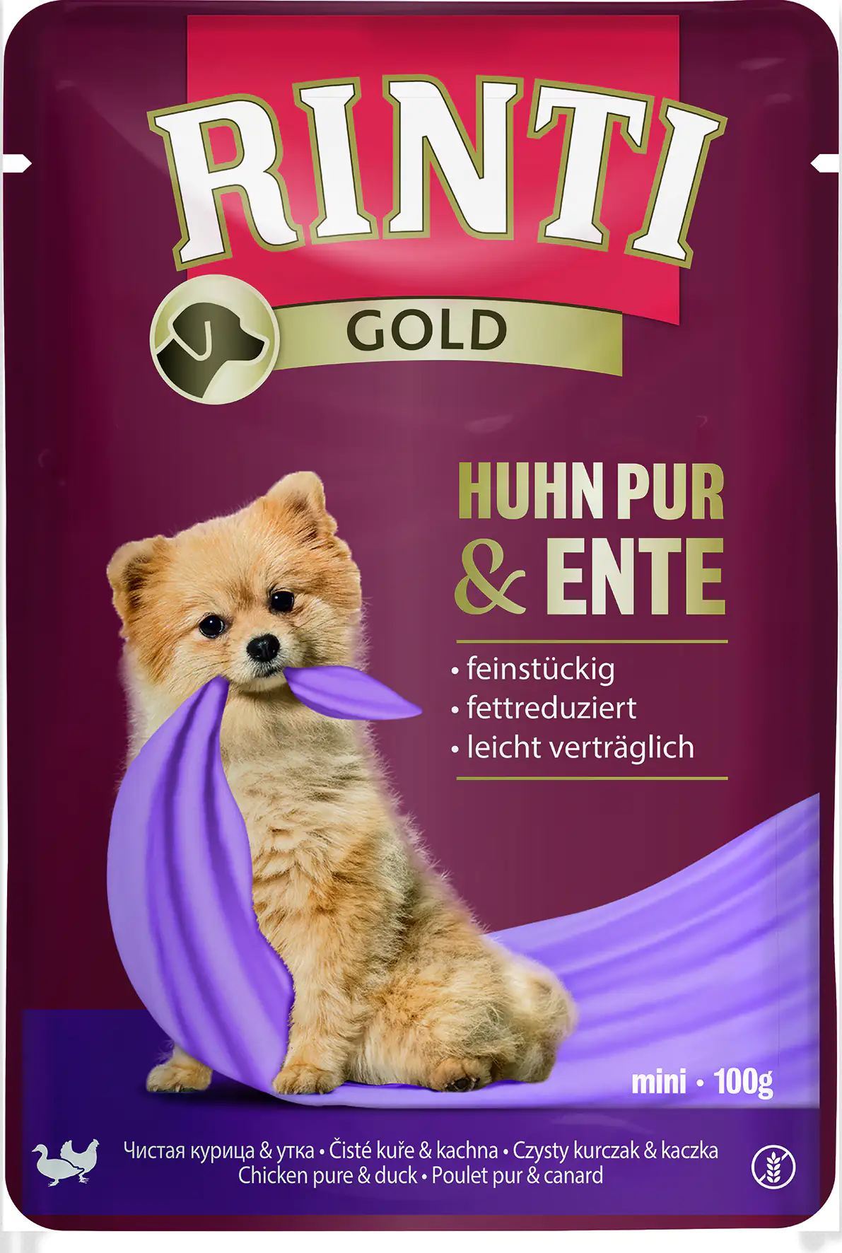 Rinti Gold Hundenassfutter Adult getreidefrei 100 g Huhn & Ente 