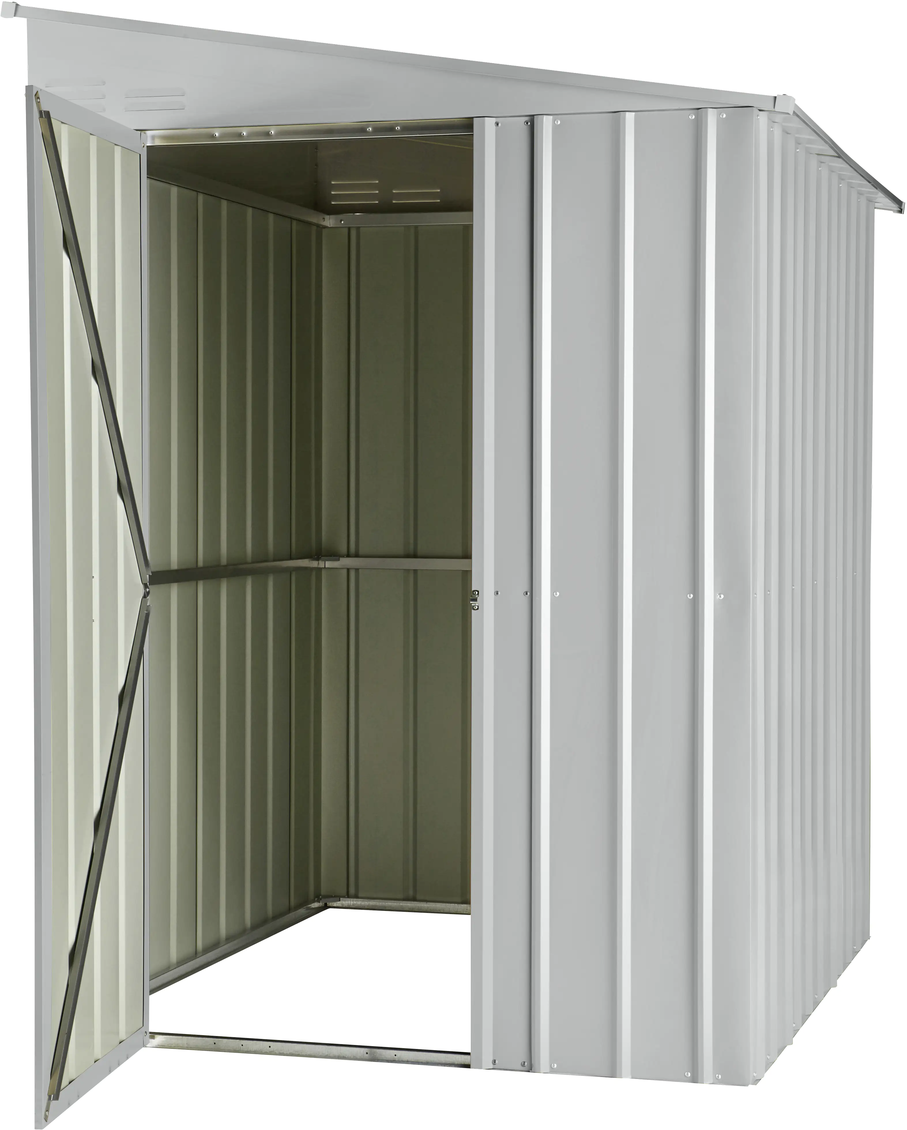 Globel Metallgerätehaus Lean-To 56 155 x 180 x 203 cm silber-metallic