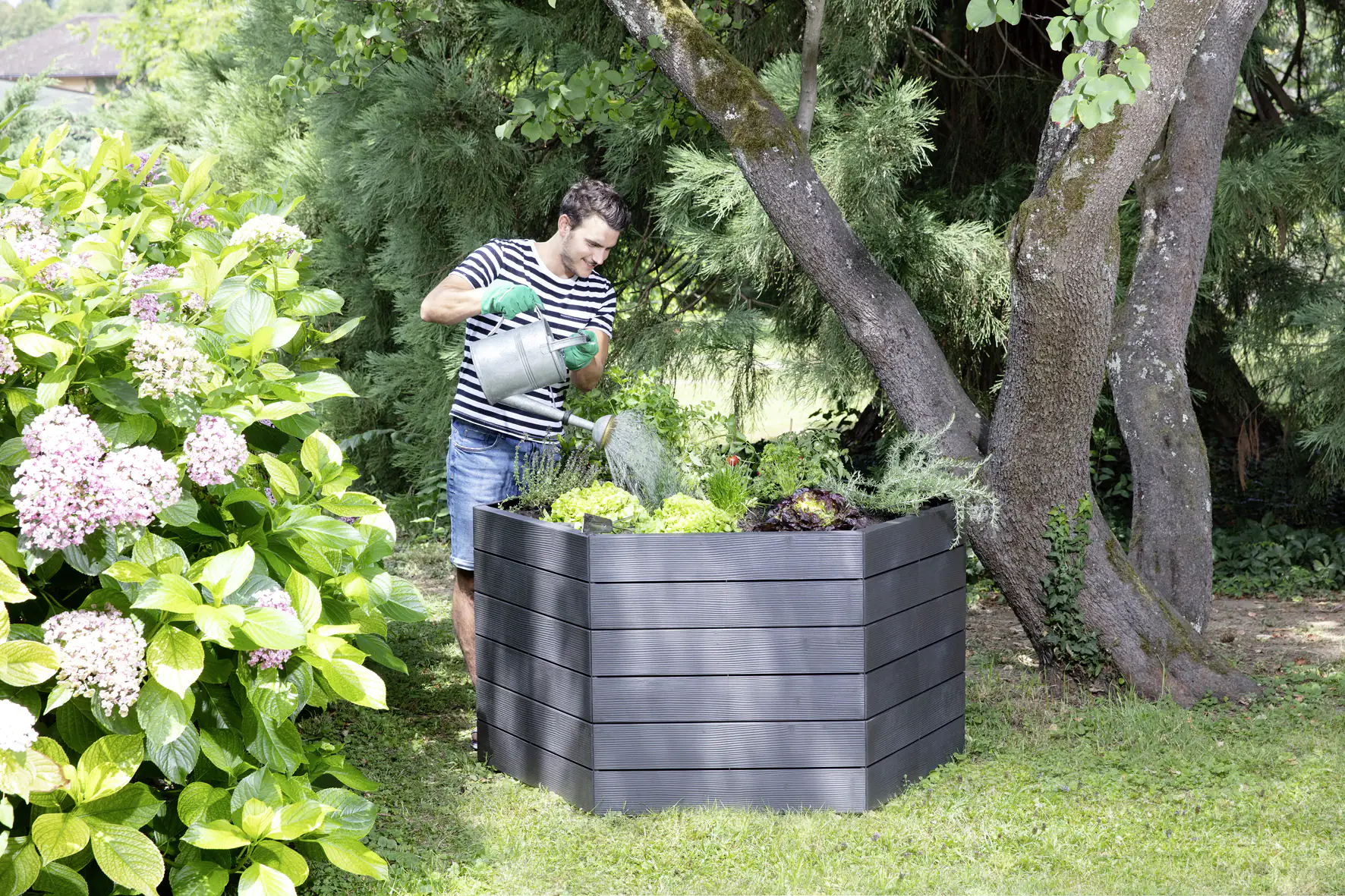 Garantia Hochbeet Ergo L 75 95 x 110 x 75 cm, wood, mit Flora Wassersystem