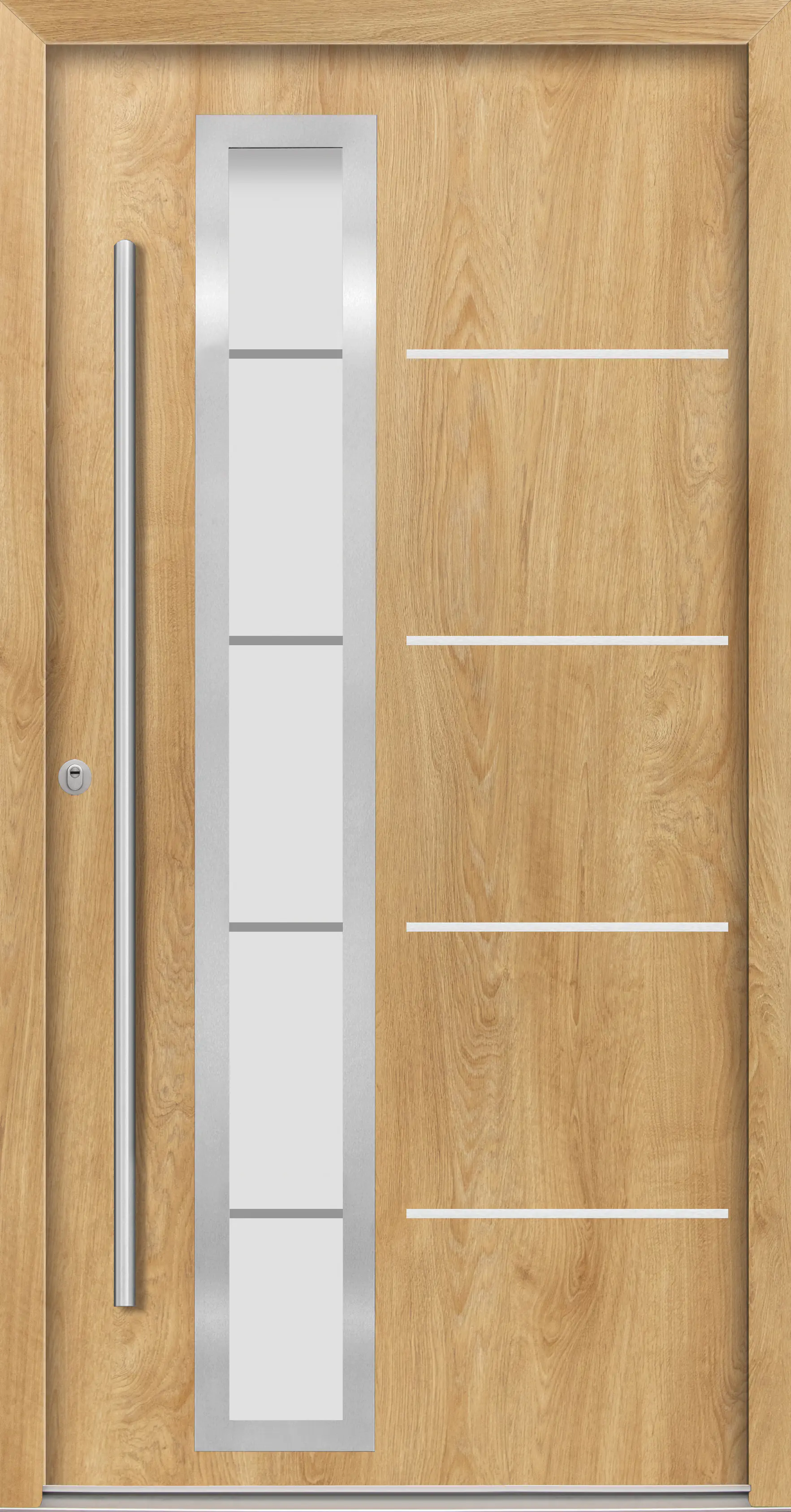 Splendoor Haustür Passivedoor Premium B06 RC2 Eiche Natur DIN Links 100 x 210 cm