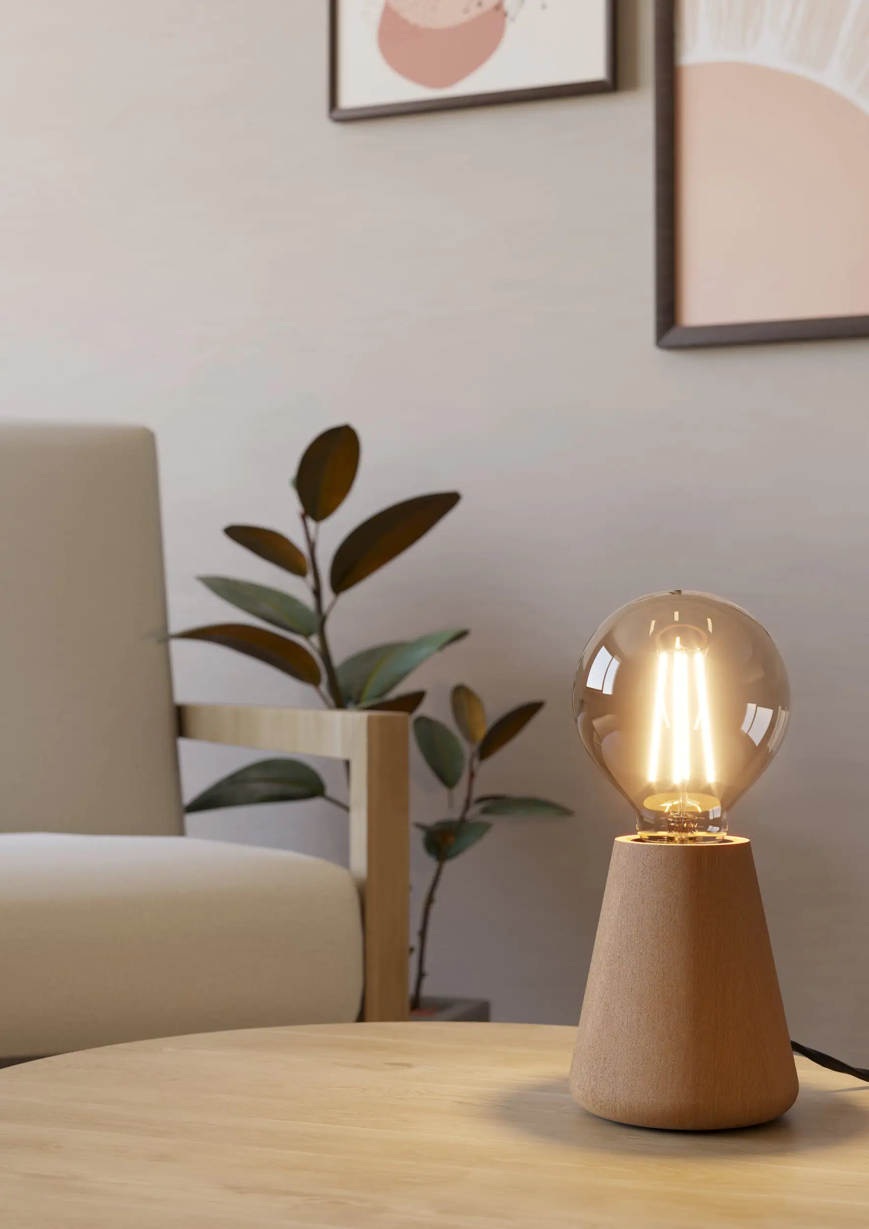 Eglo Tischlampe Asby 10 x 8,5 cm hellbraun