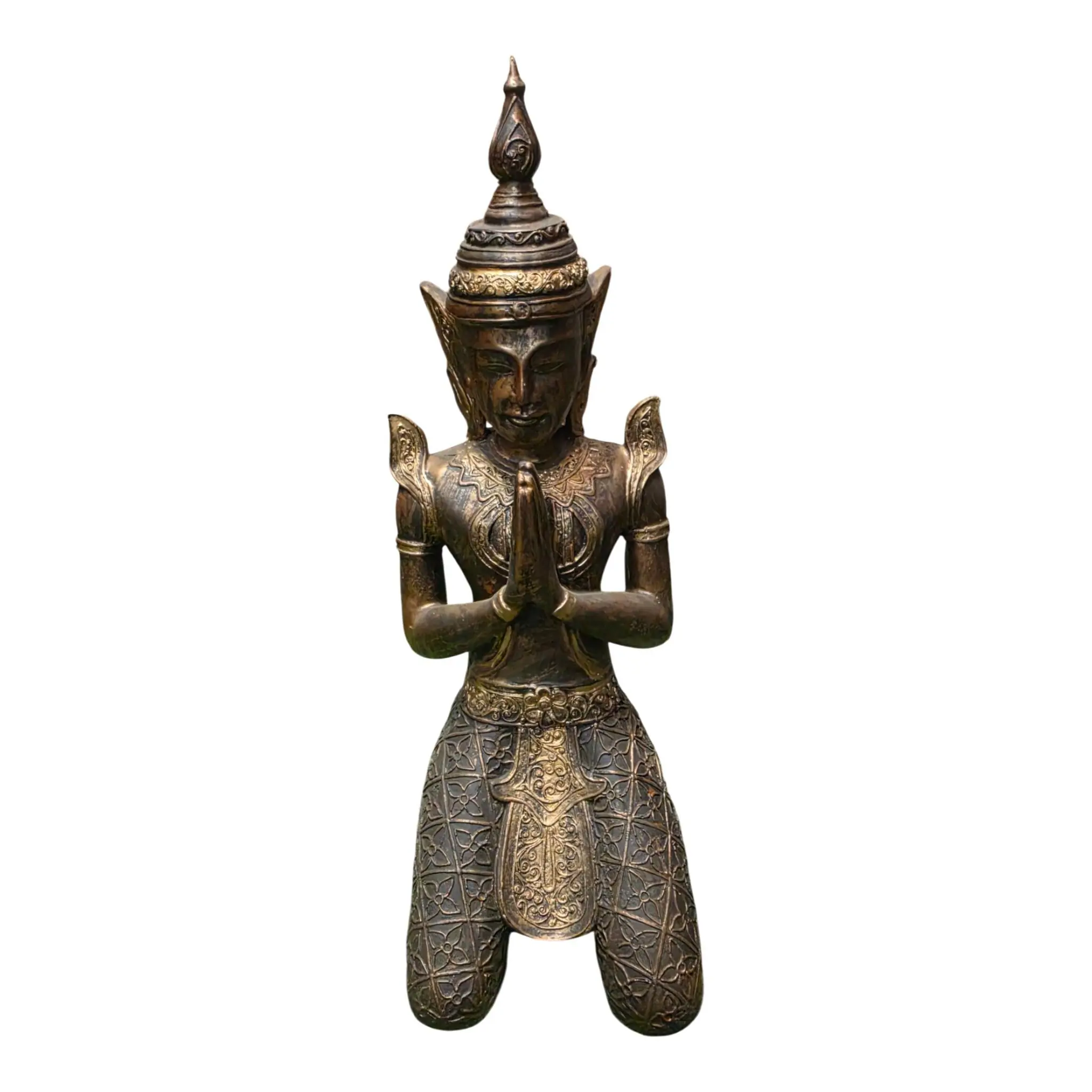 Figur Tempelwächter 87 x 28 cm gold