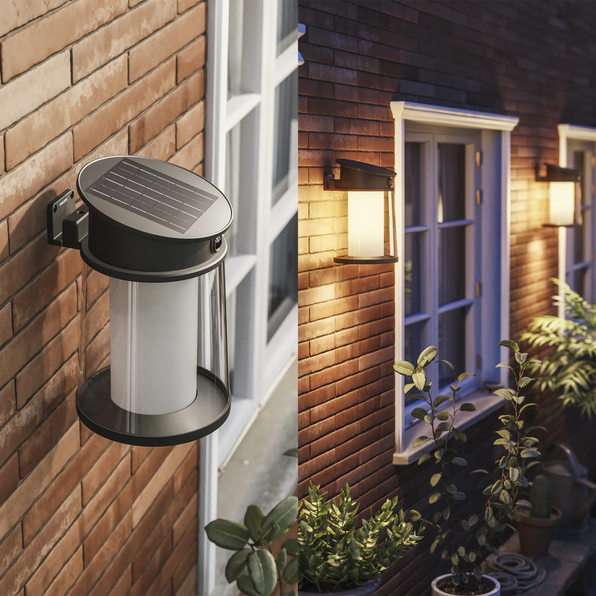 Philips Solar-Wandleuchte Juda 37,5 x 23,5 x 23,5 cm warmweiß