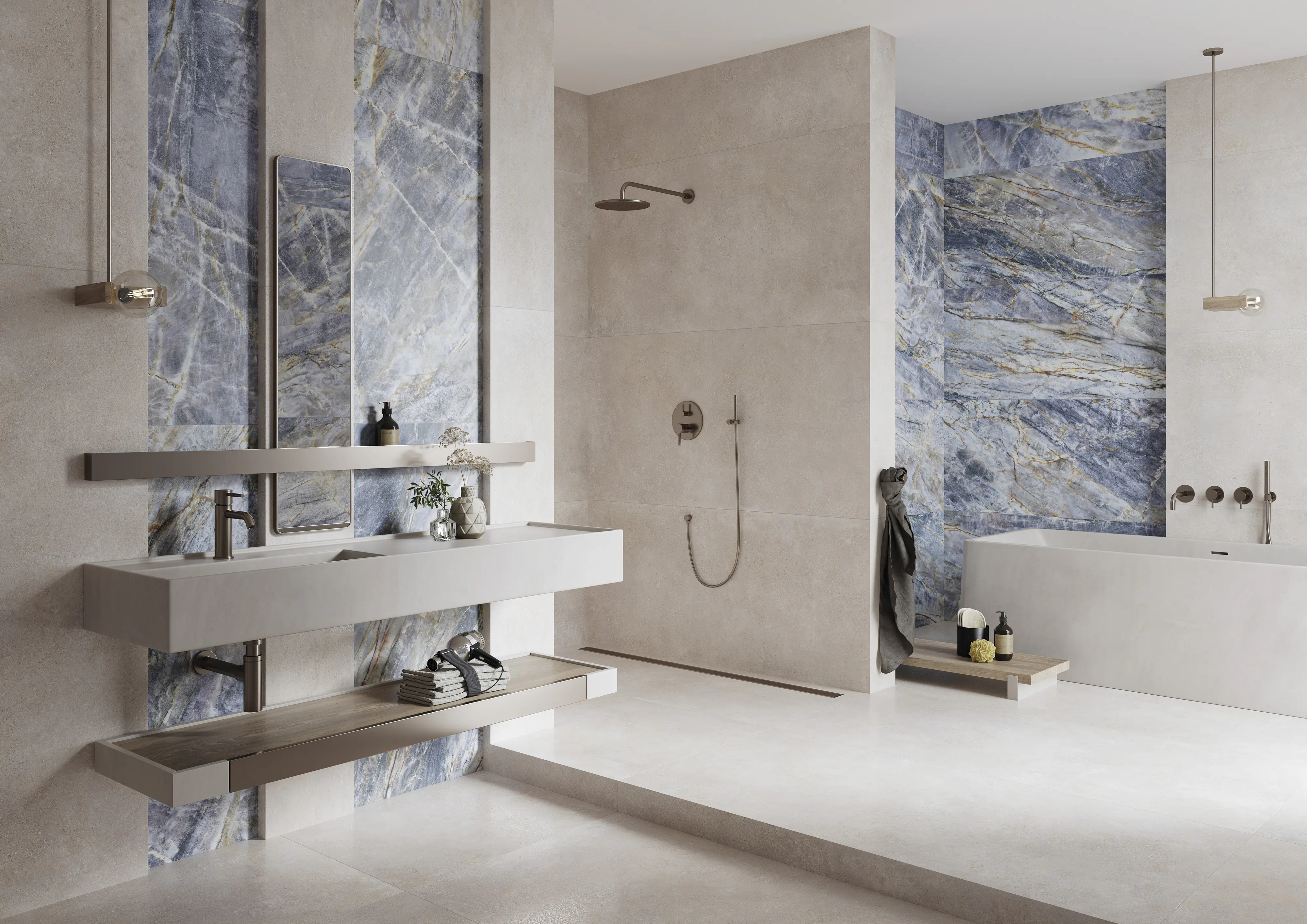 Bodenfliese Feinsteinzeug Modern Concrete Lappato 60 x 60 cm silber