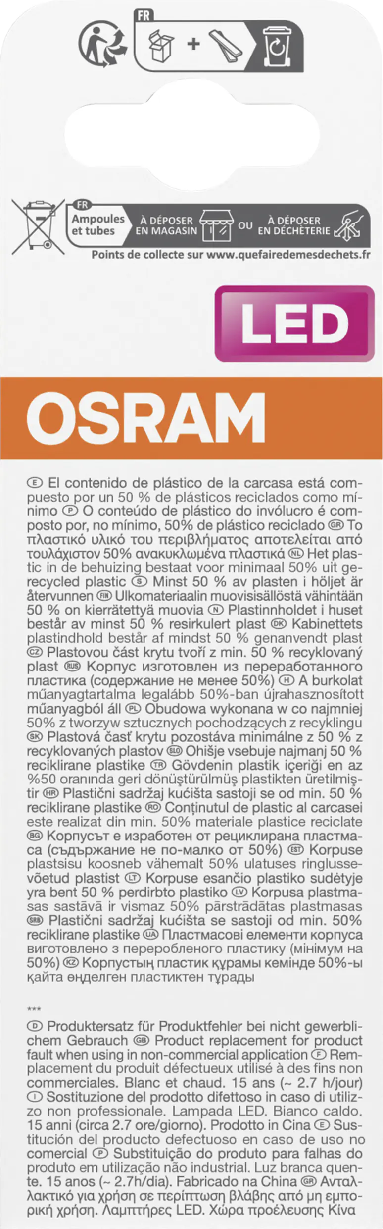 Osram LED Leuchtmittel Star Stick 60 E27 8W warmweiß, weiß matt