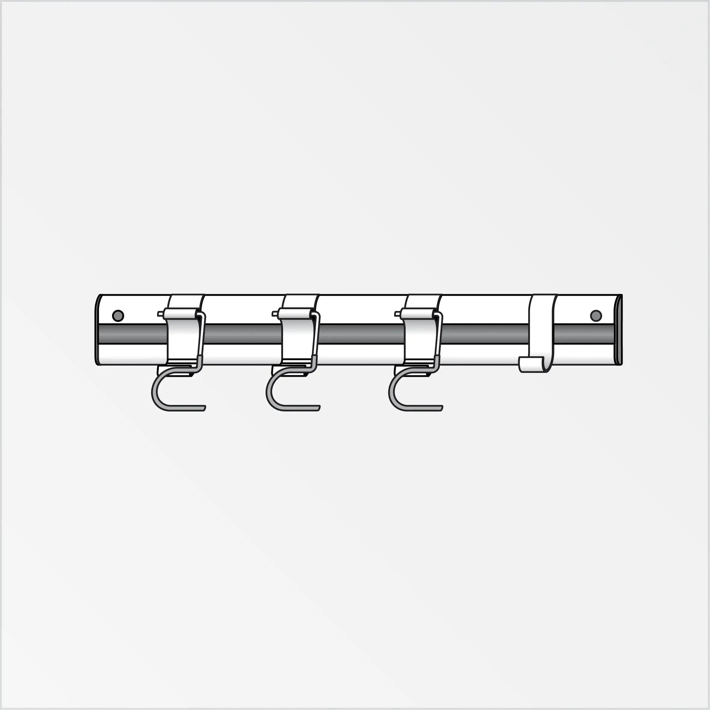 coaxis Gerätehalter mit coaxis®-Profil, 1000 mm Aluminium rot gummiert