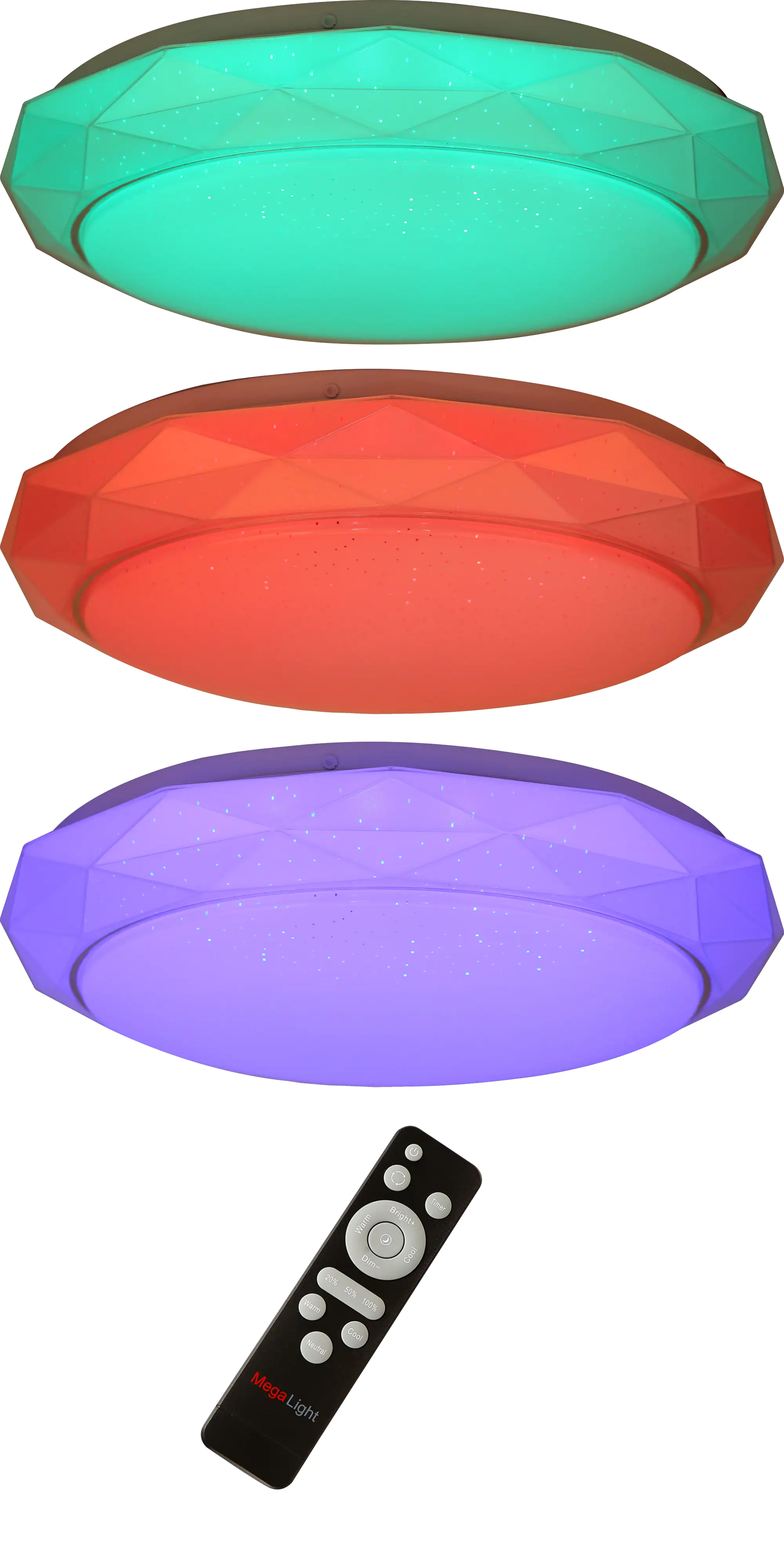 MegaLight LED Deckenleuchte Shining Bort weiß 33 cm