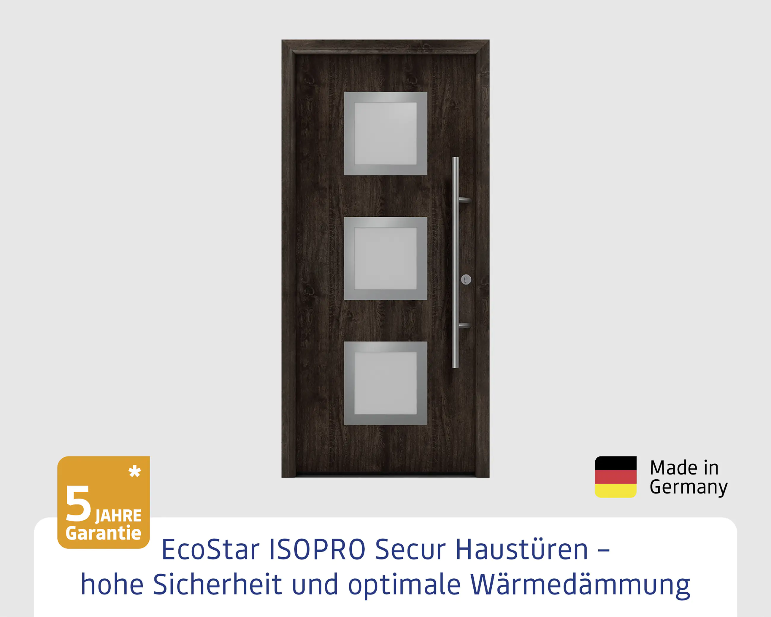EcoStar Haustür ISOPRO Secur IPS 810S RC2 night oak 110 x 210 cm