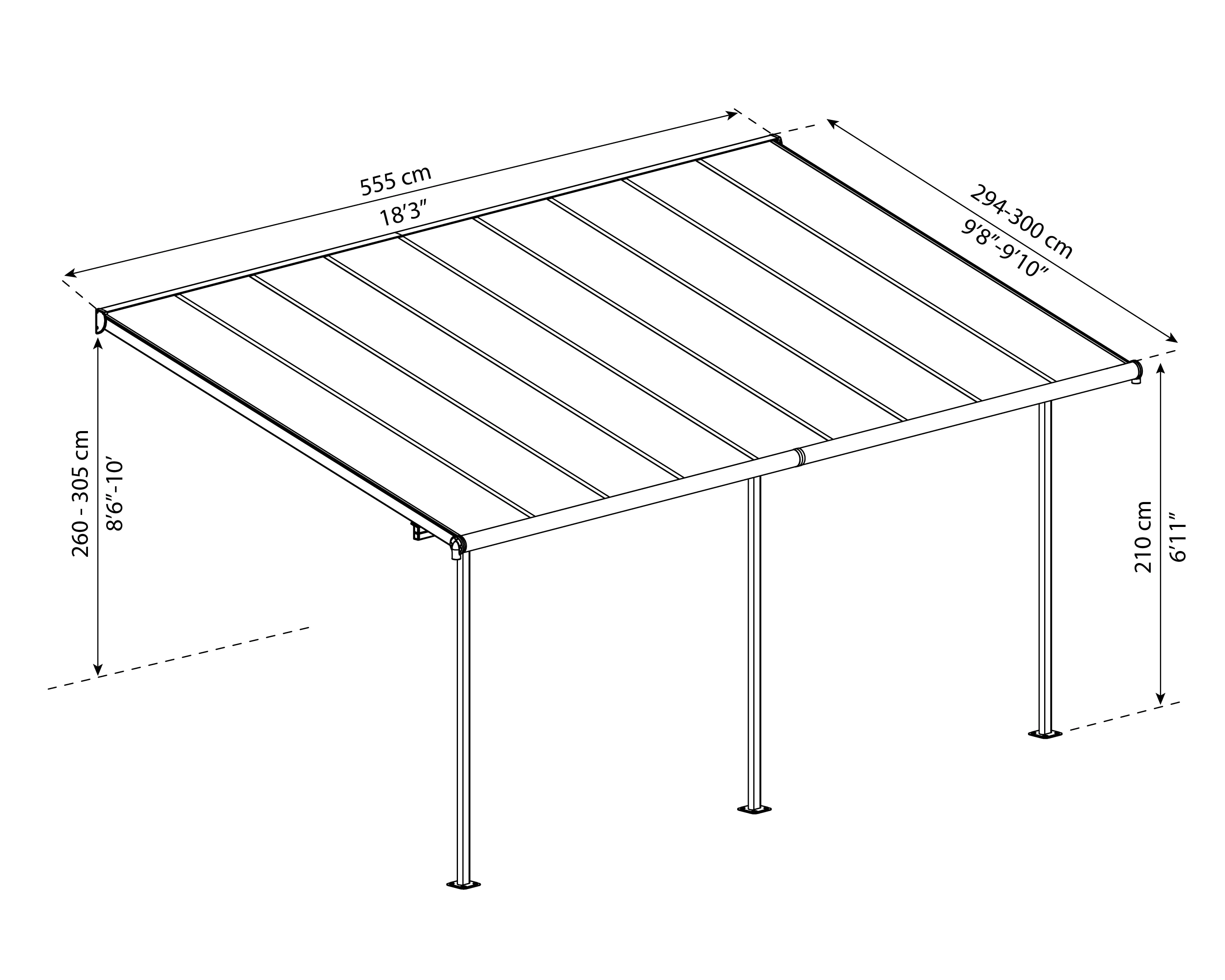 Canopia Terrassenüberdachung Capri 3x5.46