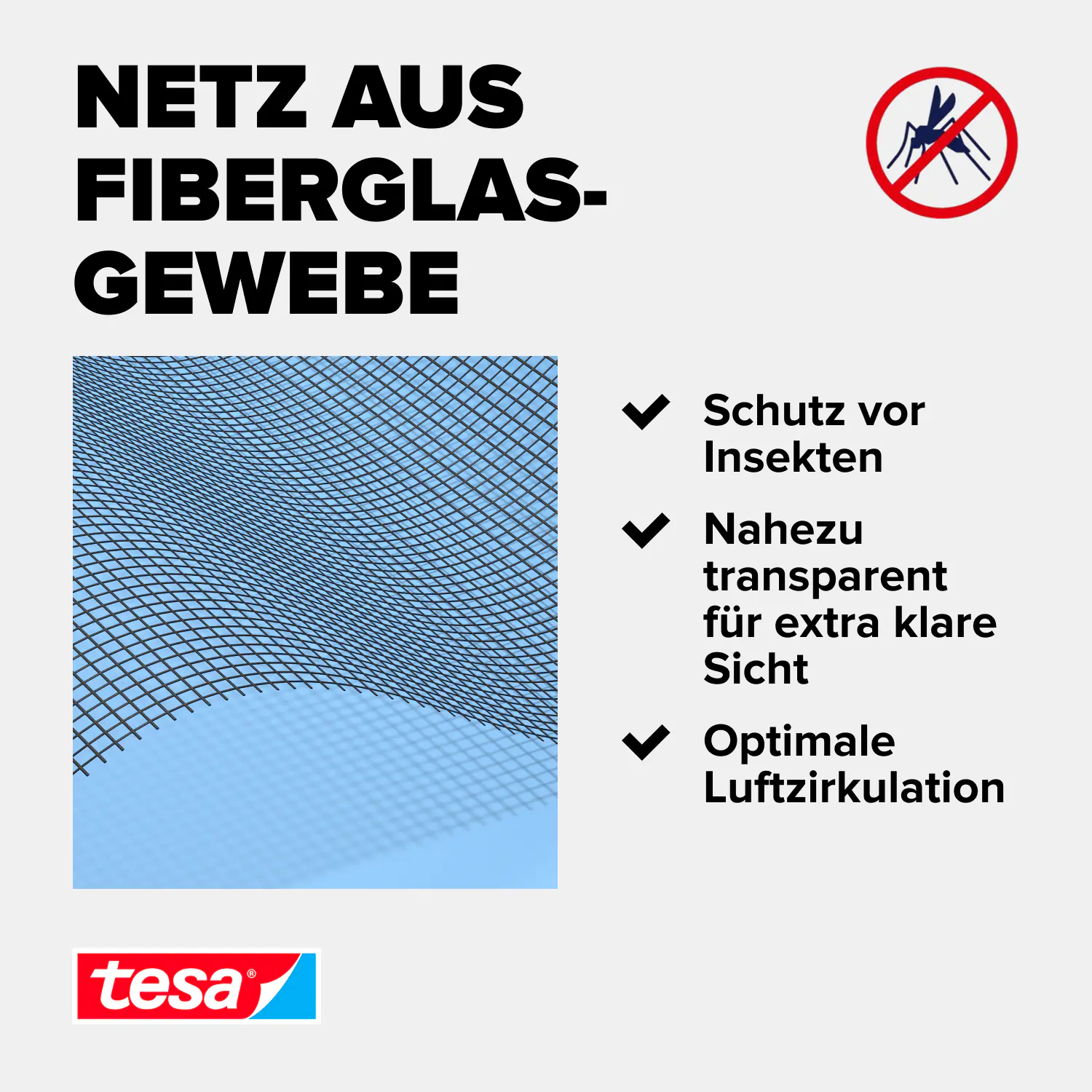 tesa Fliegengitter COMFORT Ersatzrolle 120 x 250 cm - anthrazit